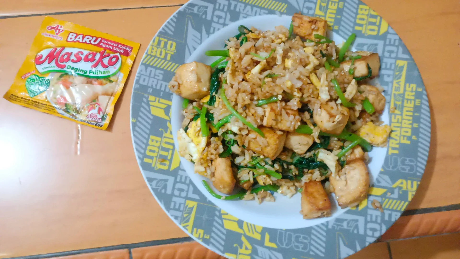 Nasi Goreng Bayam Tahu Ala Masako