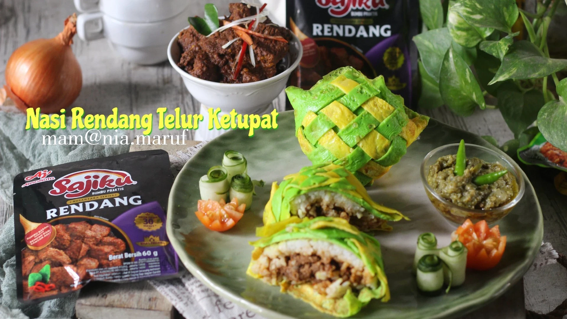 Nasi Rendang Telur Ketupat #SAJIanLebaranKU