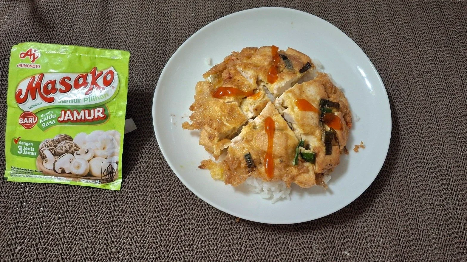 Nasi Tahu Telur  ala Masako Jamur