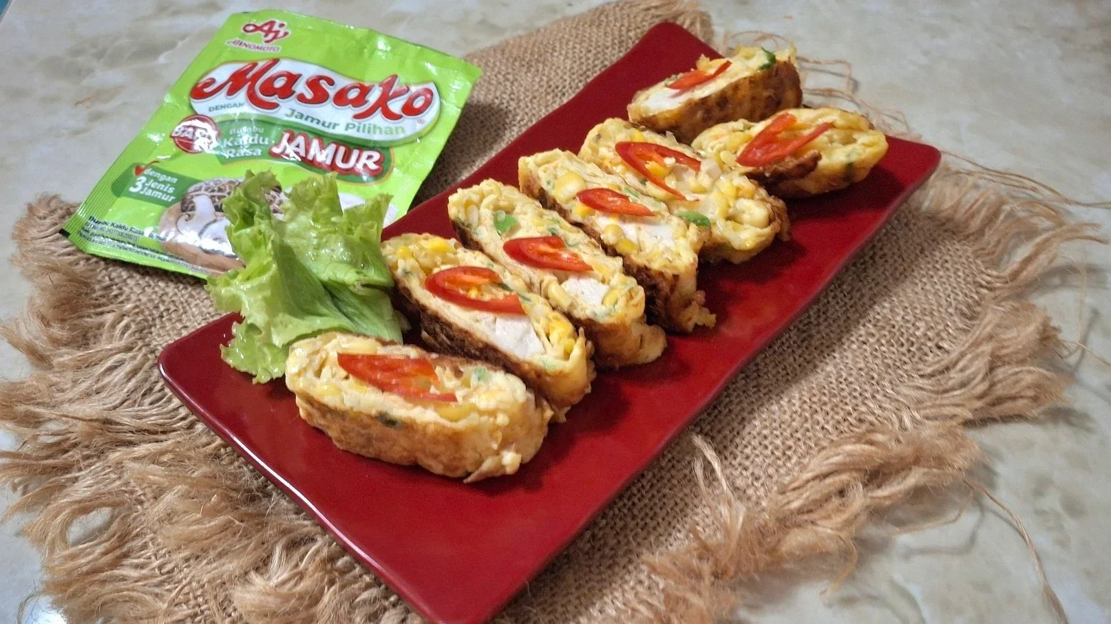 Omelet Jagung  Telur Gulung#JagungUmami