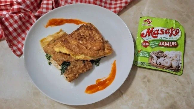 Omelet Tahu Lapis Bayam