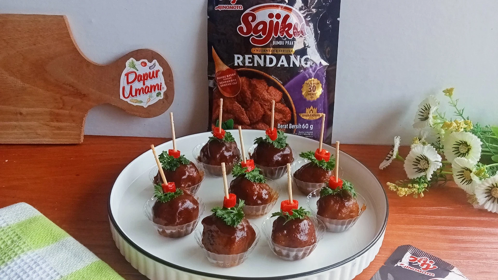 One Bite Bakso Rendang. 