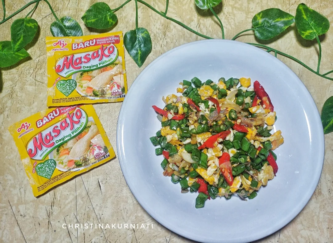 Orak arik Kacang Panjang Telur ala Masako