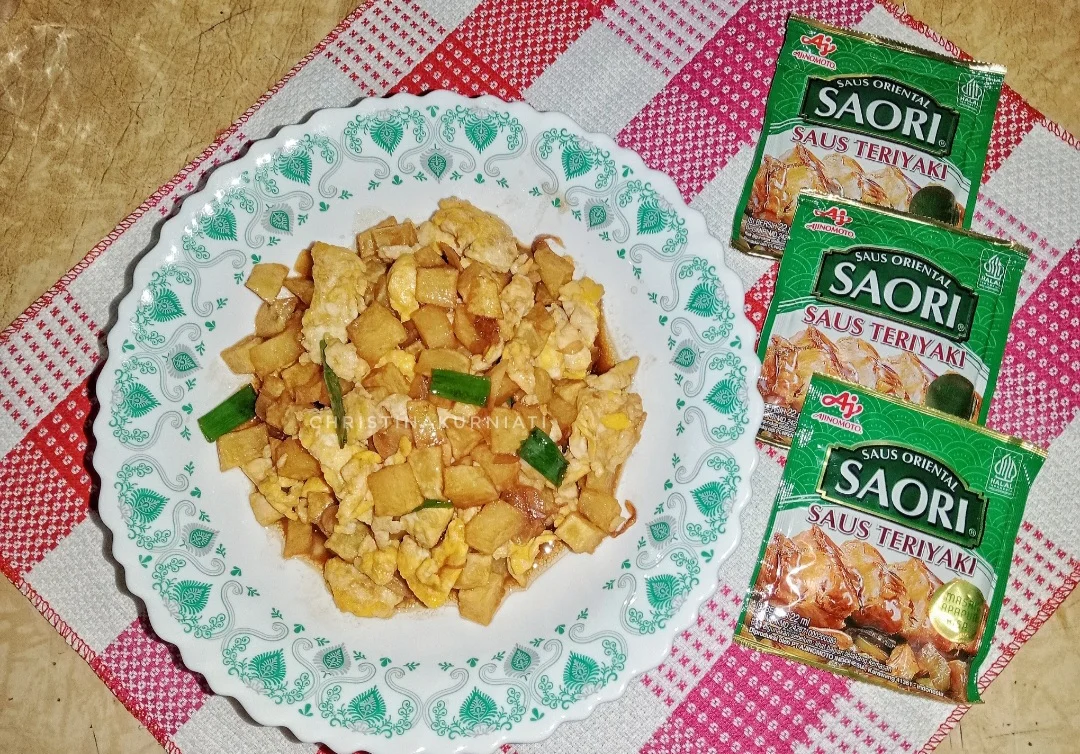 Orak Arik Telur Kentang Teriyaki