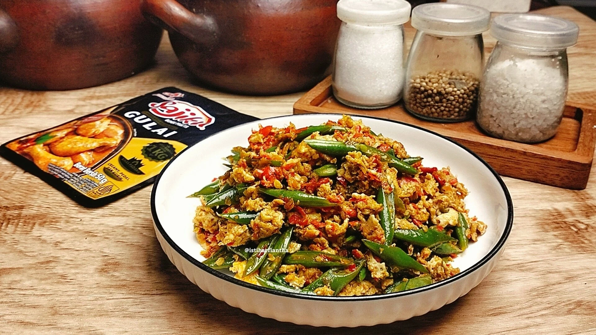 Oseng Buncis Telur Pedas Bumbu Gulai ala SAJIKU® #SAJIANRamadanKu