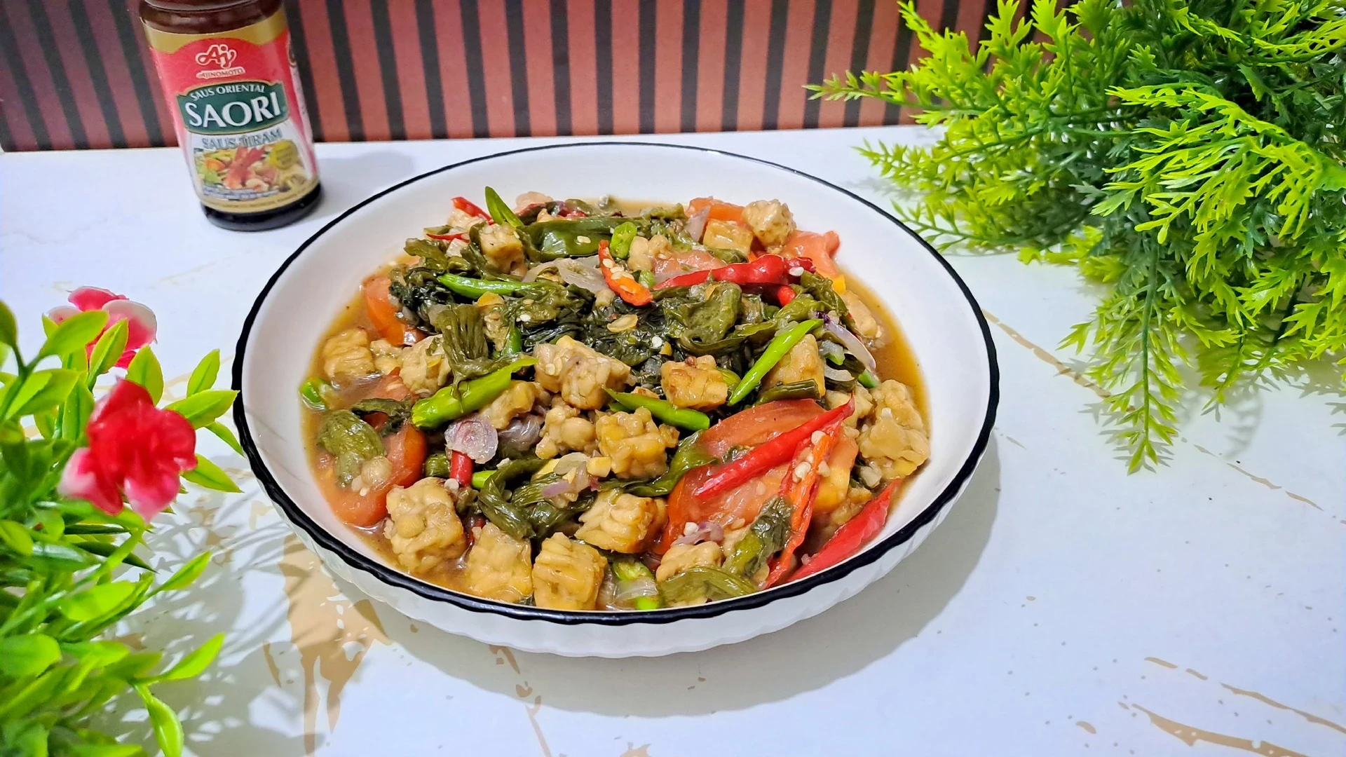Oseng Genjer Tempe Saus Tiram