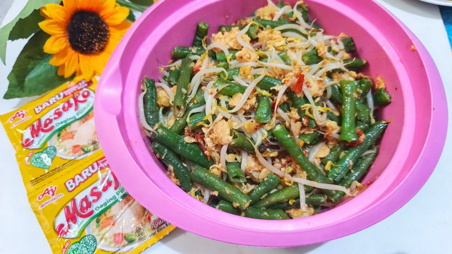 Oseng kacang panjang tempe tauge 