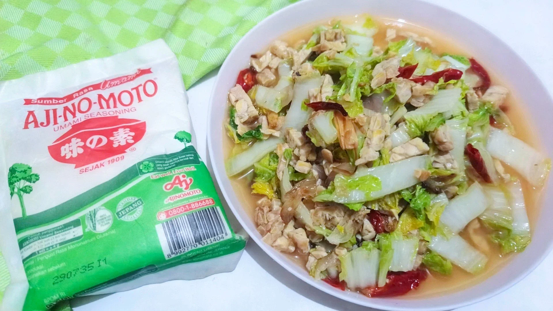 Oseng sawi putih tempe 
