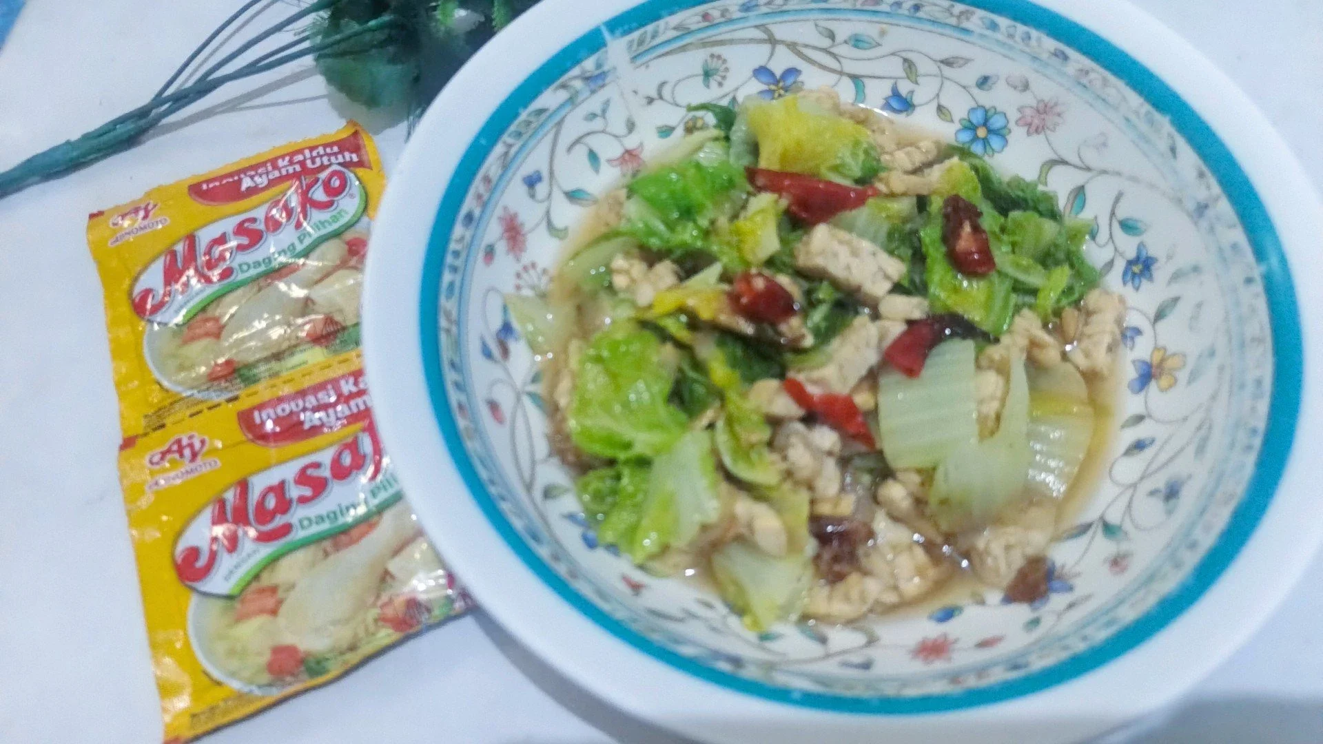 Oseng sawi putih tempe ala masako