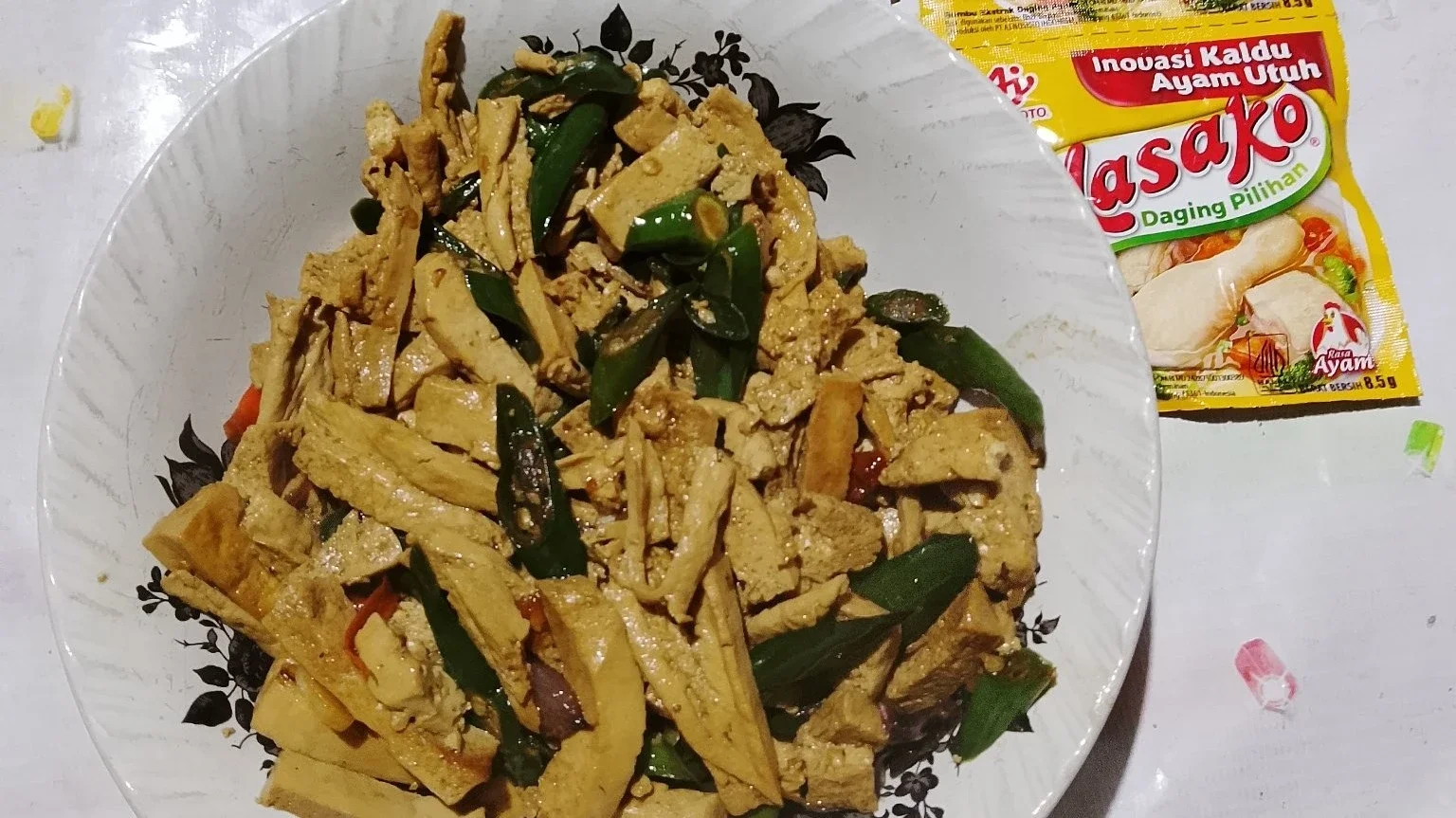 Oseng sedetan tahu cabe ijo