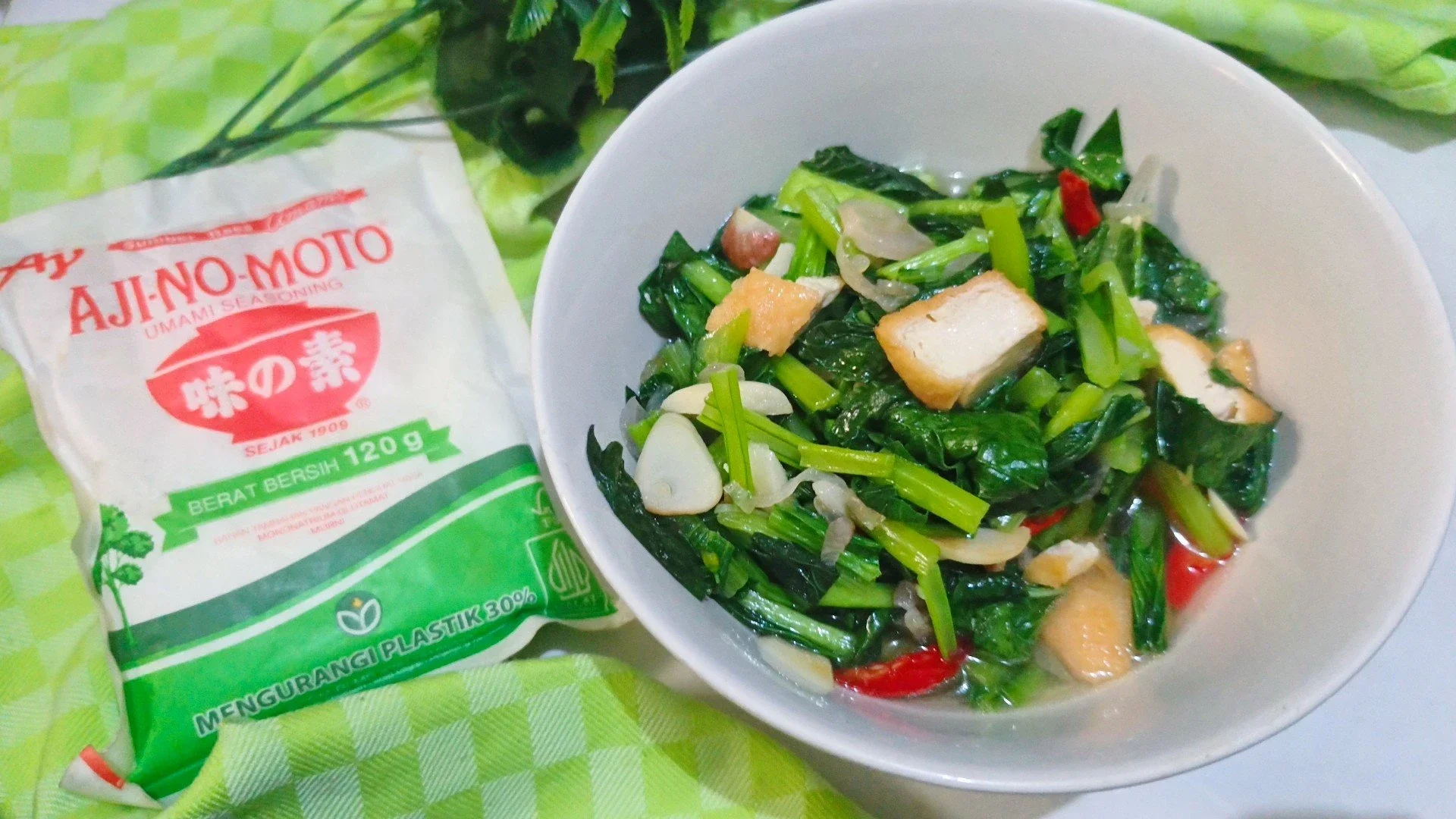 Oseng tahu sawi hijau