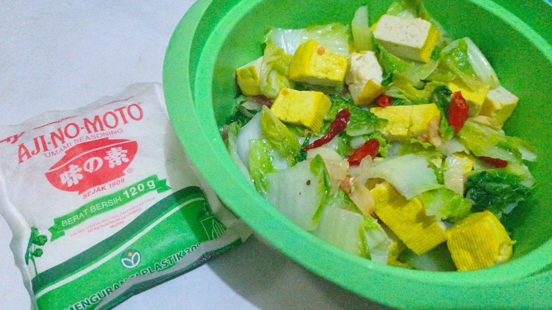 Oseng tahu sawi putih 