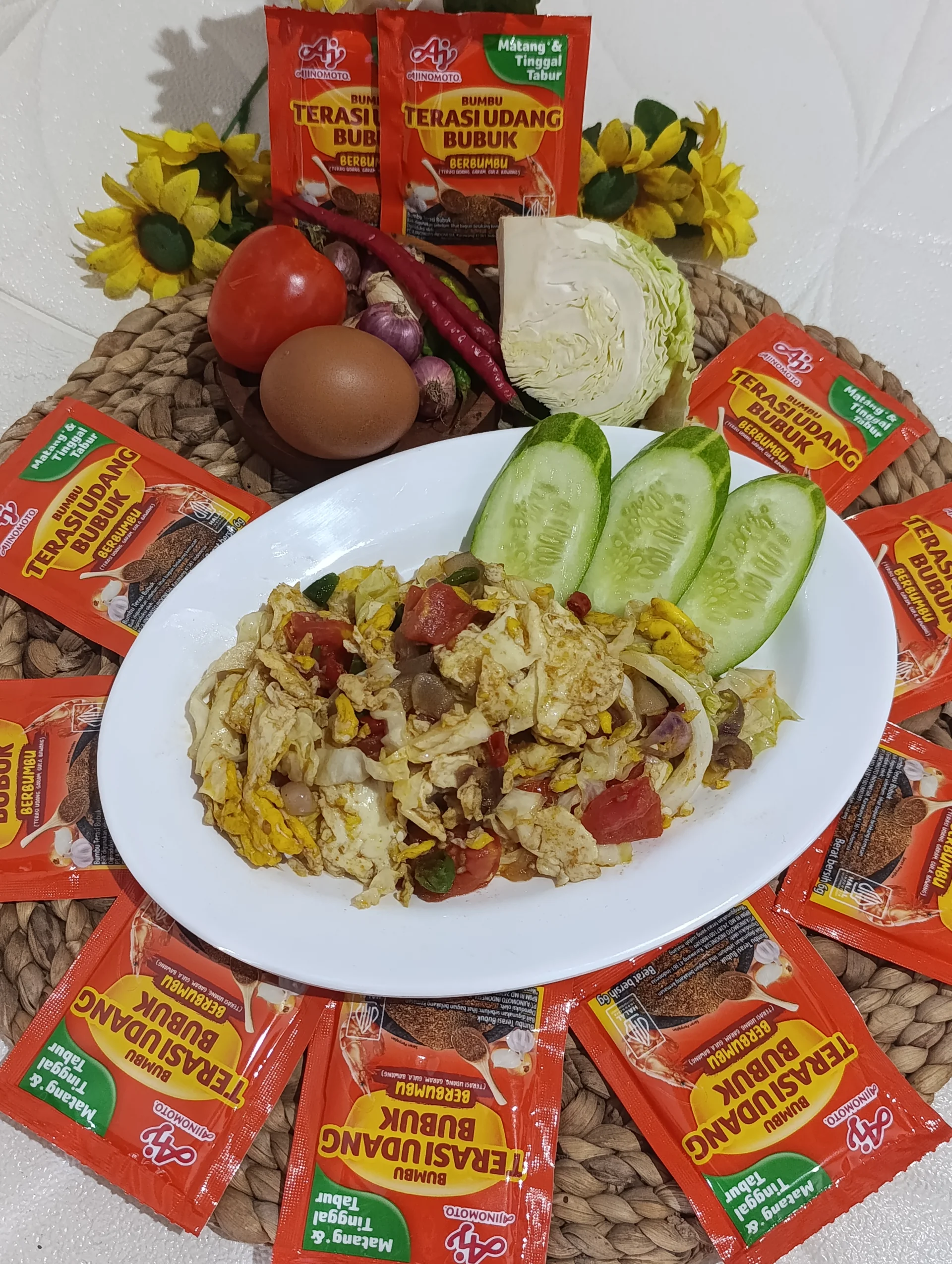 OSENG TELUR TERASI UDANG AJINOMOTO