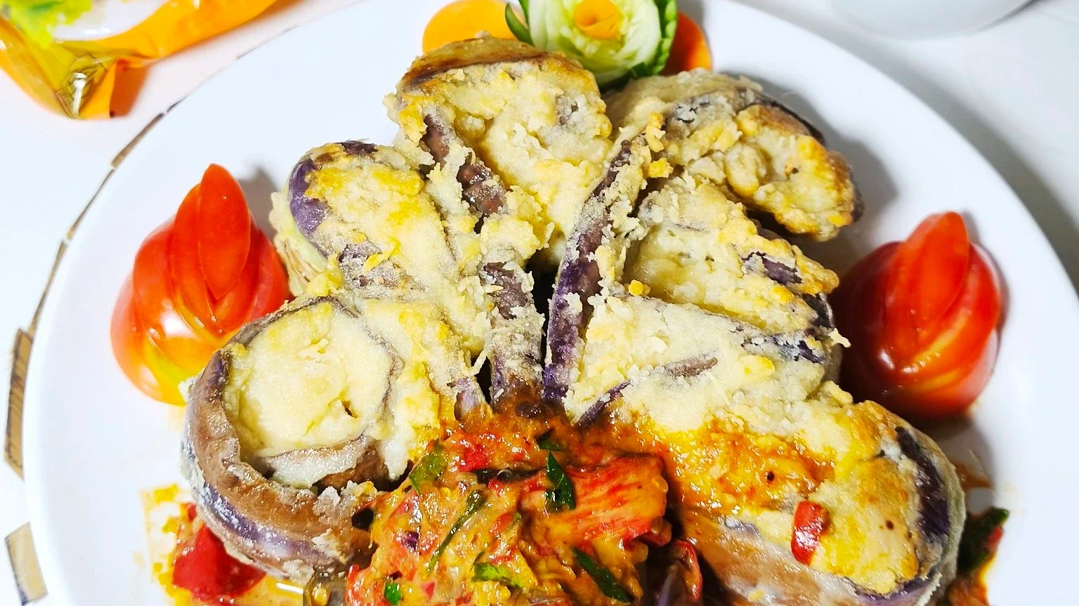 Pecak Terong Krispi Isi Ayam ala Sajiku® #SajikuLezatMeresapSampaiDalam
