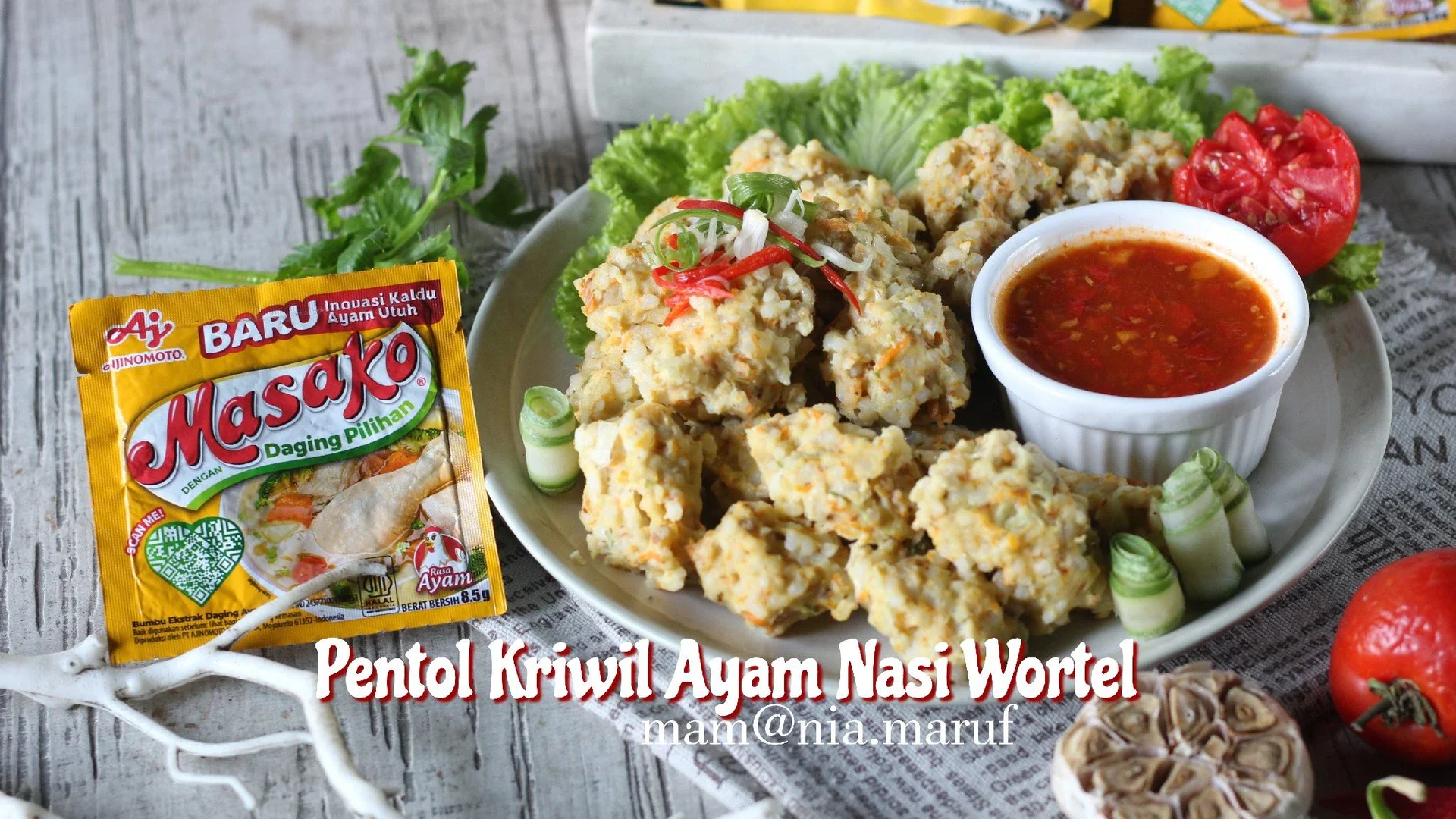 Pentol Kriwil Ayam Nasi Wortel #JalanNinjaMasako