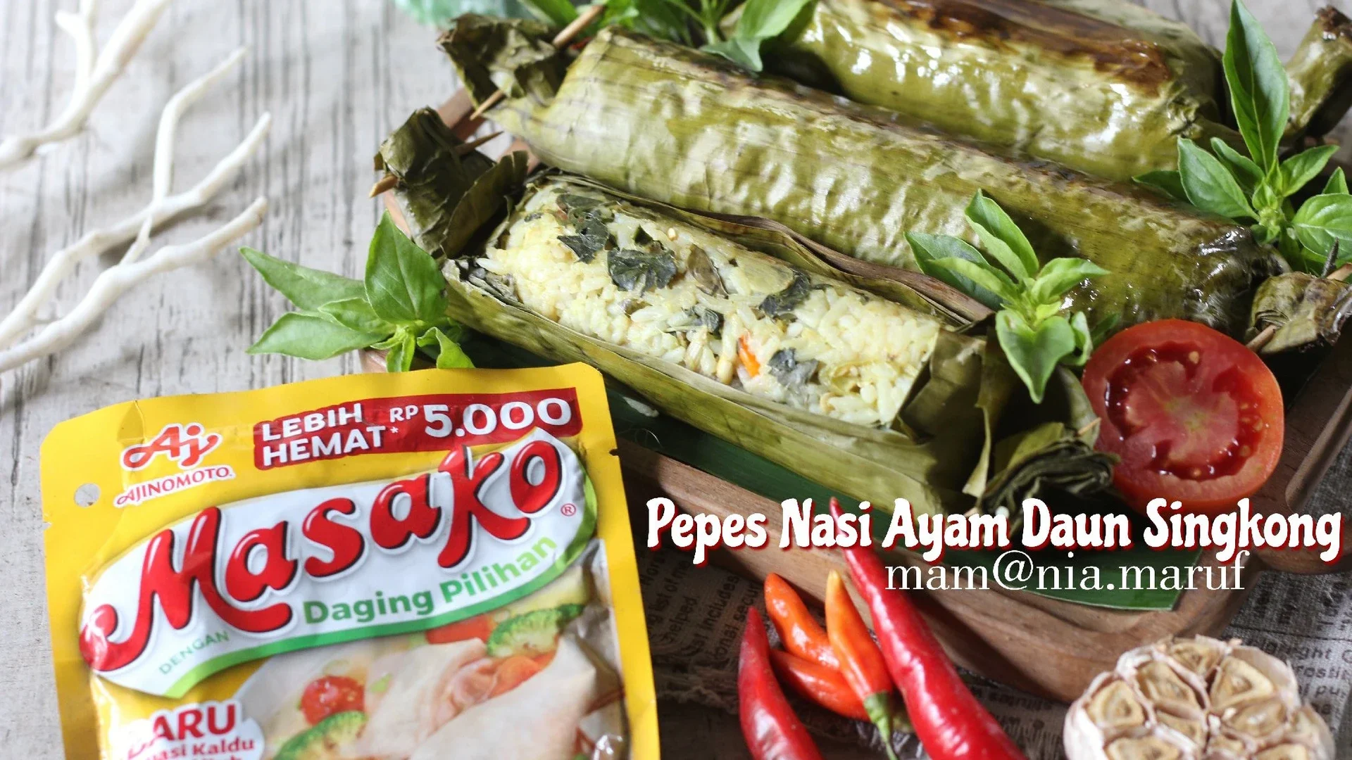 Pepes Nasi Ayam Daun Singkong #JalanNinjaMasako