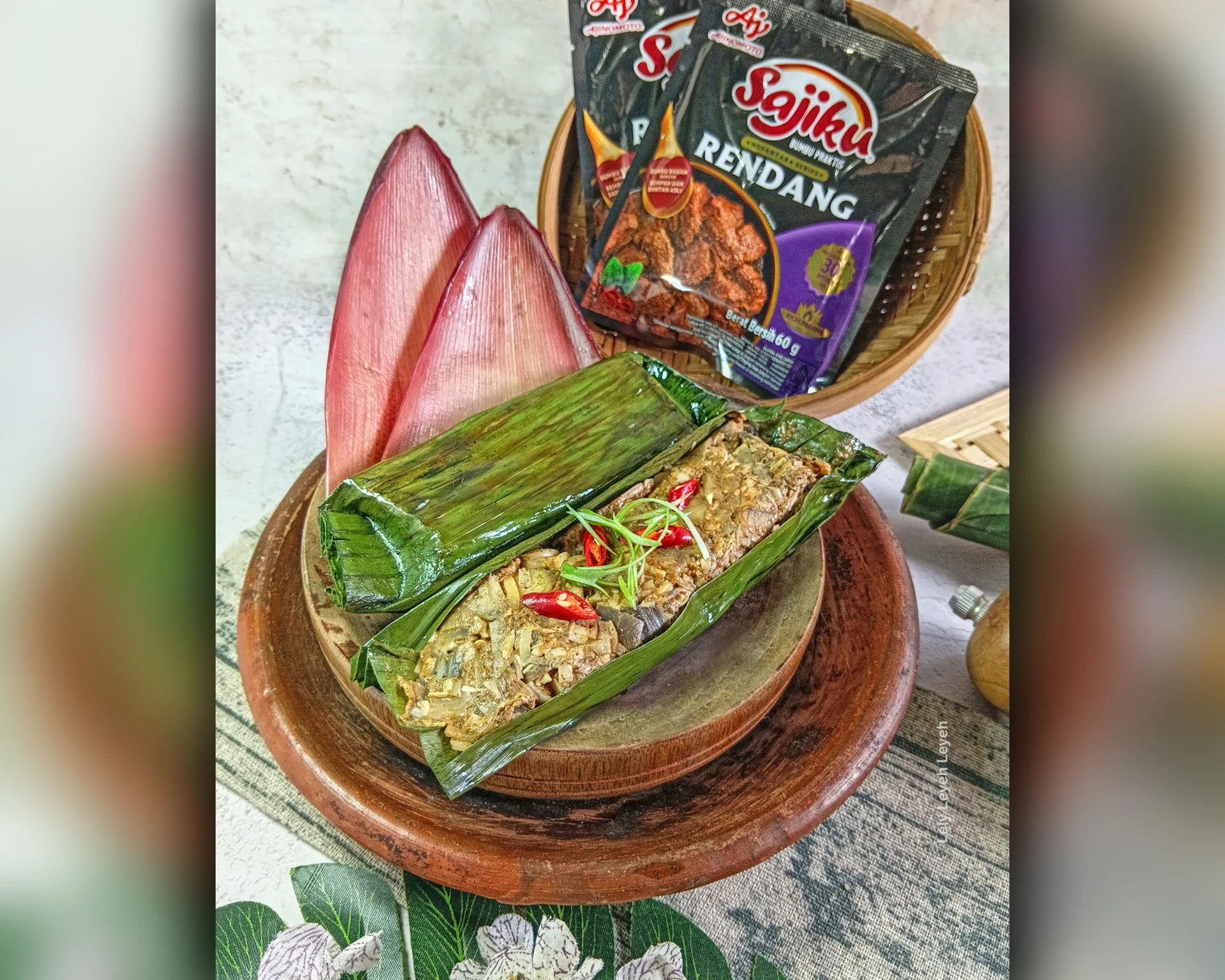 PEPES RENDANG JANTUNG PISANG #SAJIANLebaranKU