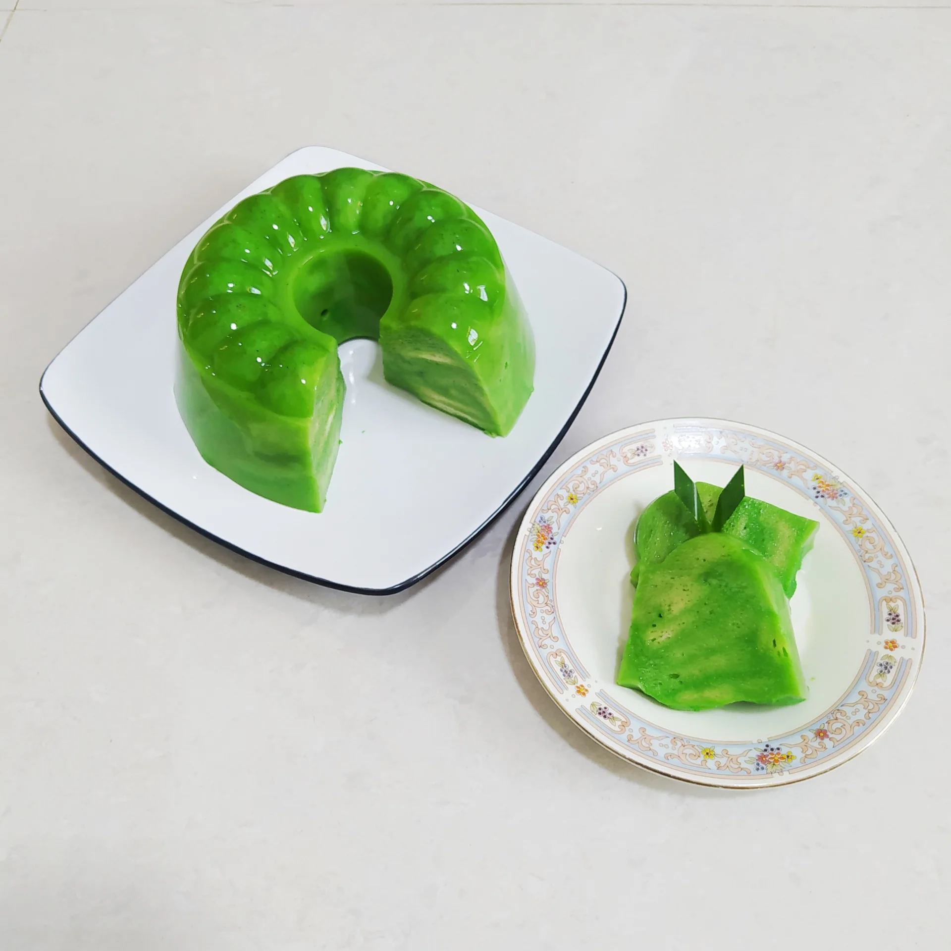 Puding Pandan Roti Tawar