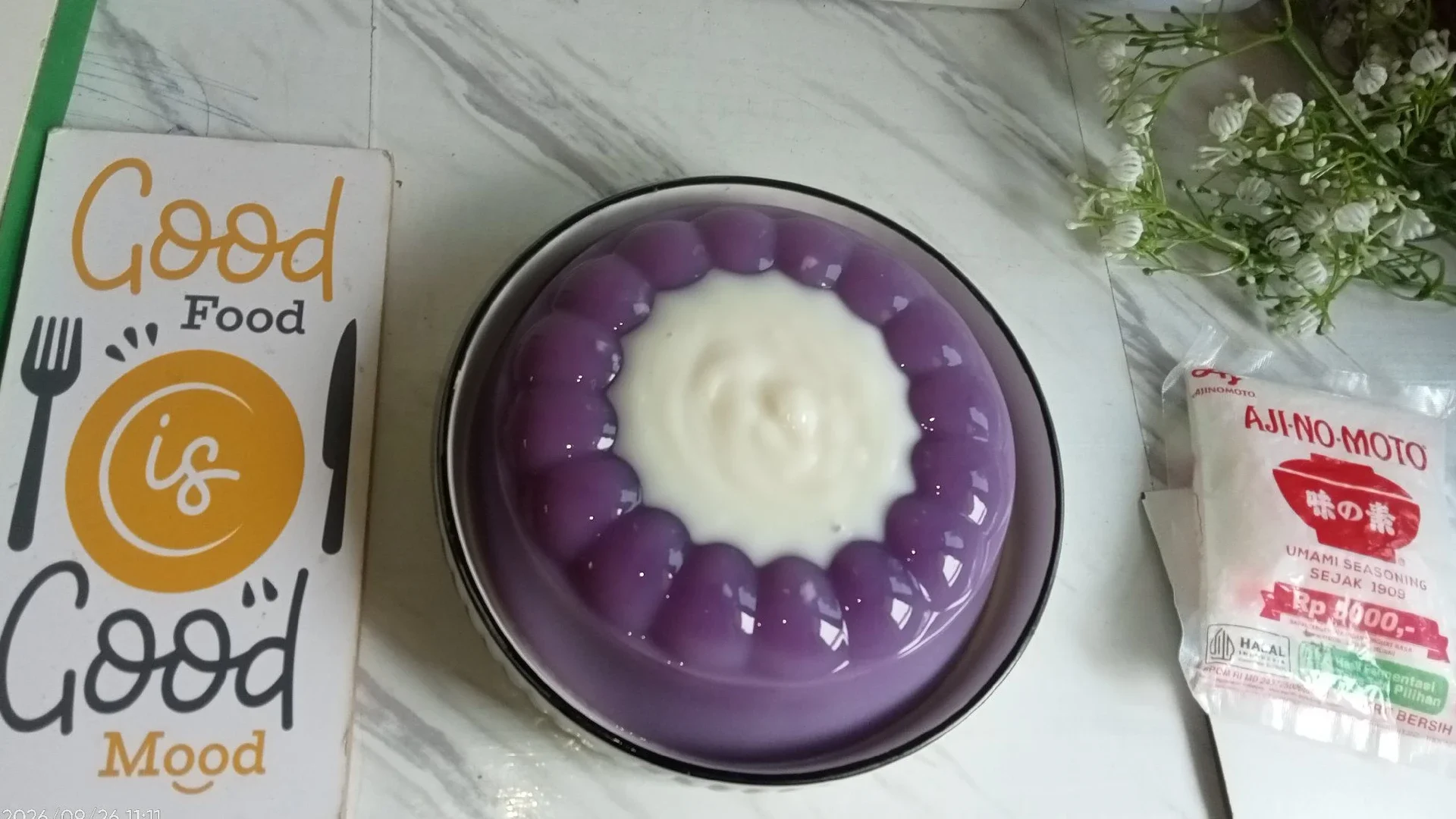 Puding Ubi Ungu val susu 