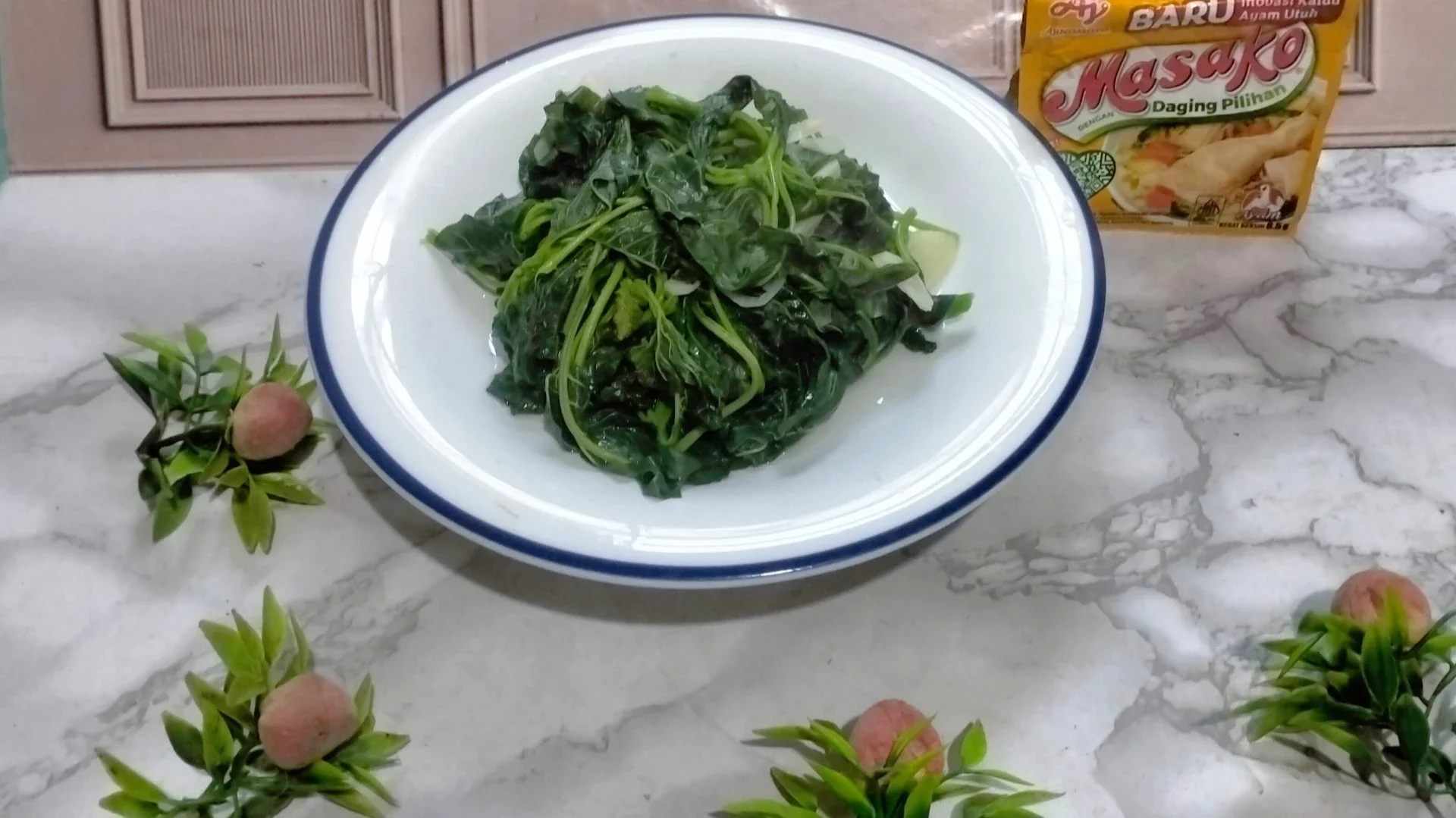 Rebus daun Bayam ala Masako 