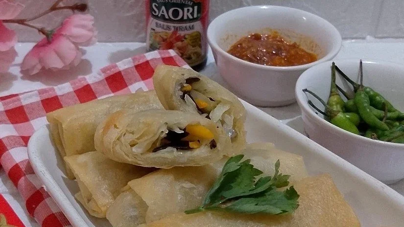 Recook Lumpia isi jamur kuping