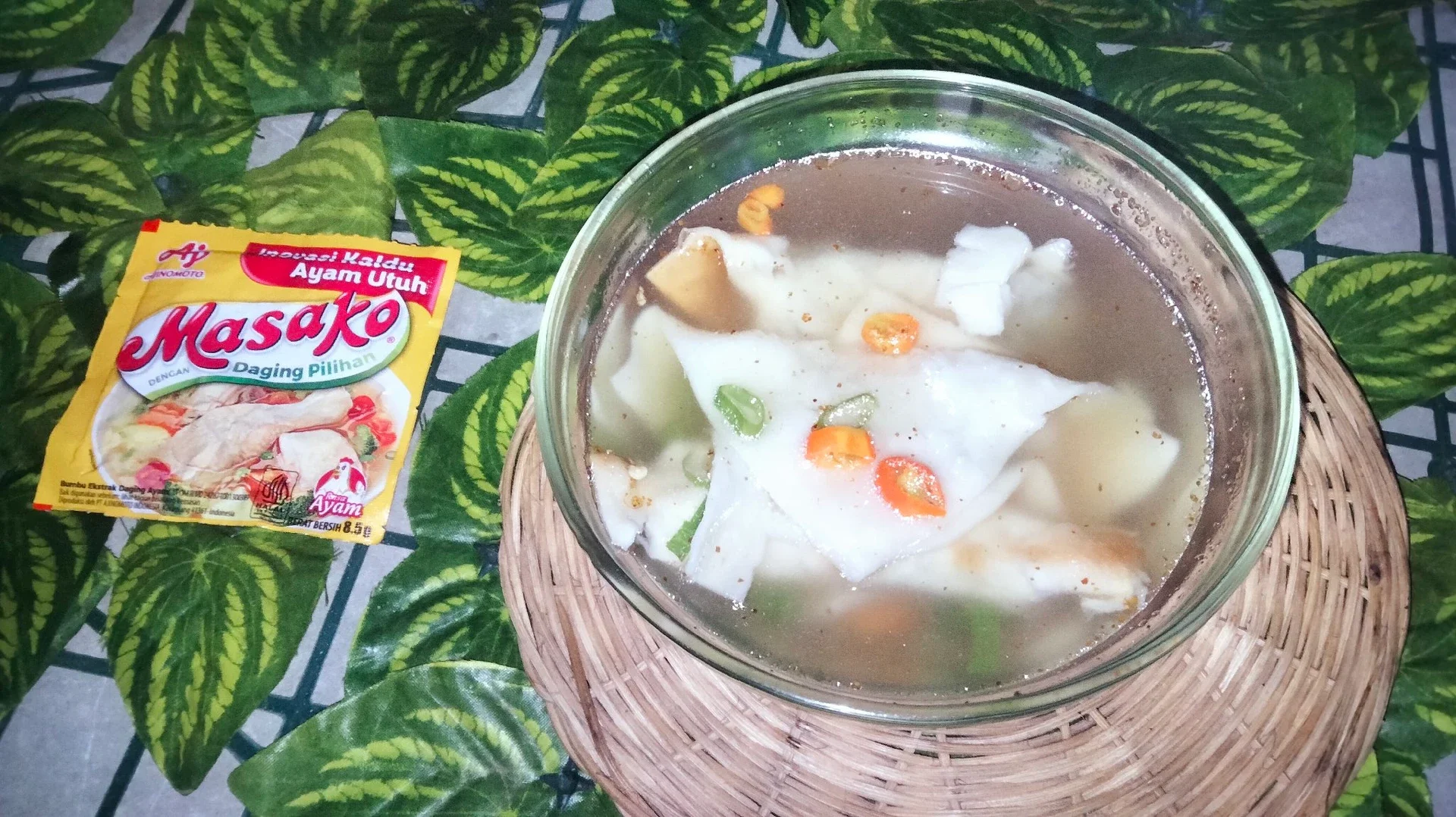 Recook Pangsit isi ayam kuah ala masako