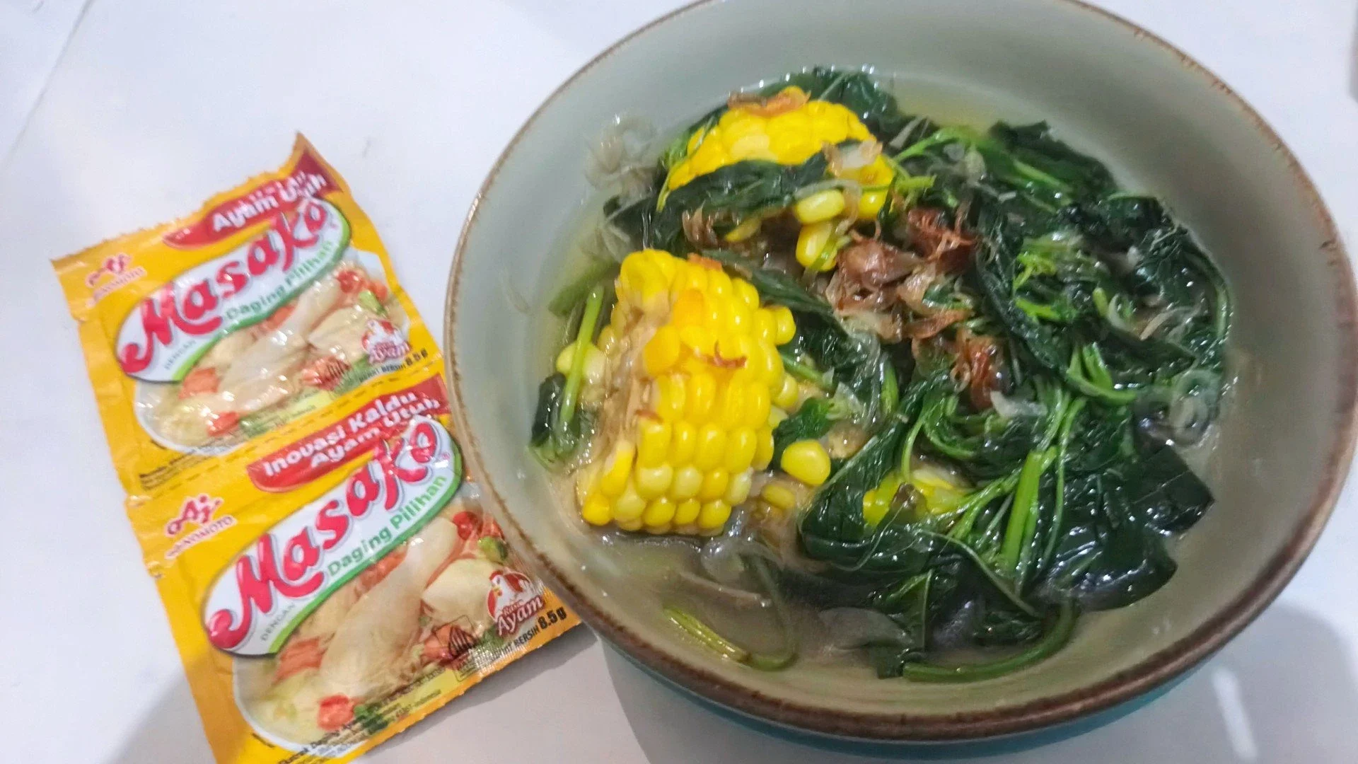 Recook Sayur Bening Bayam Jagung