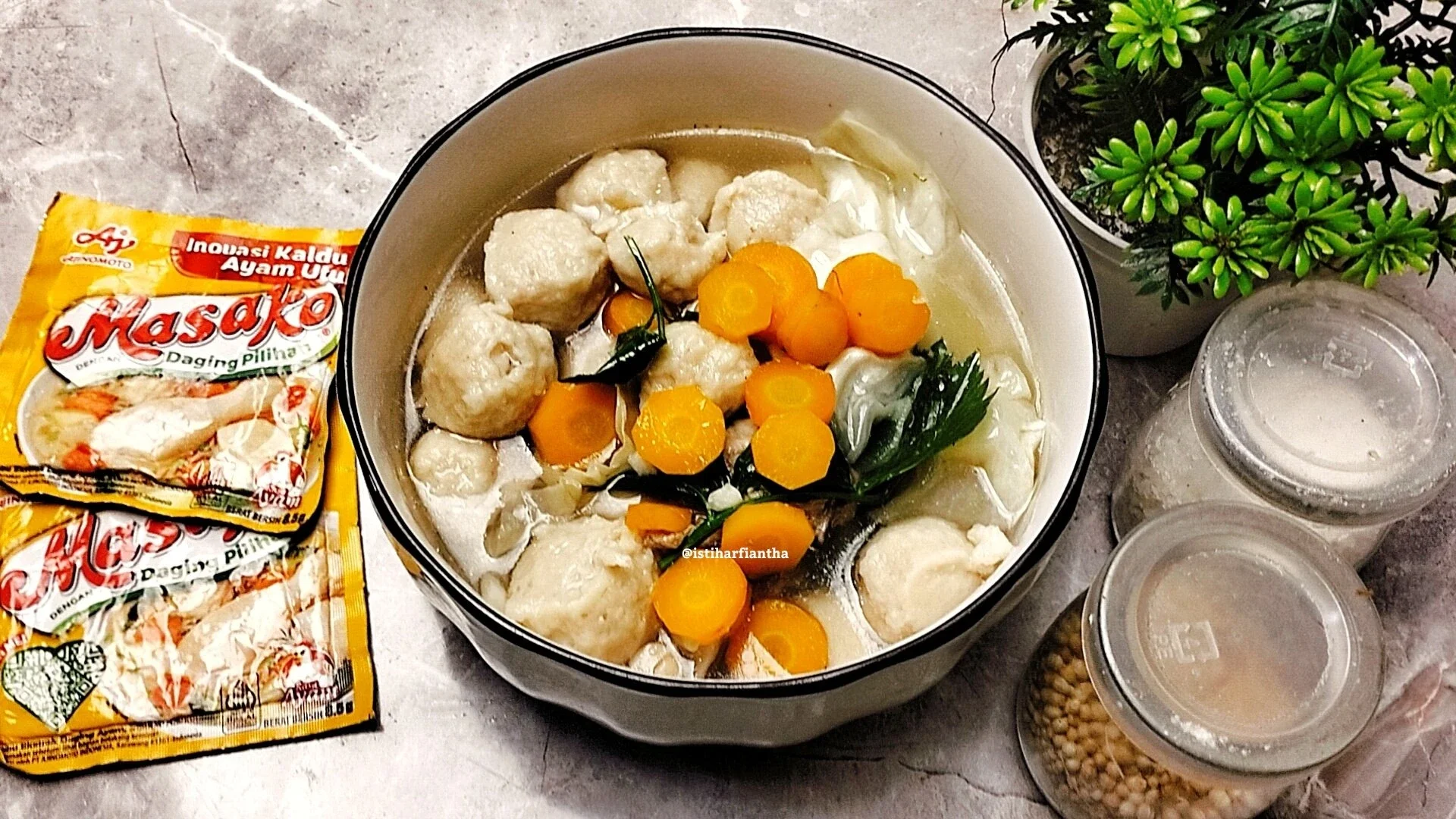 Recook sop bakso ala masako