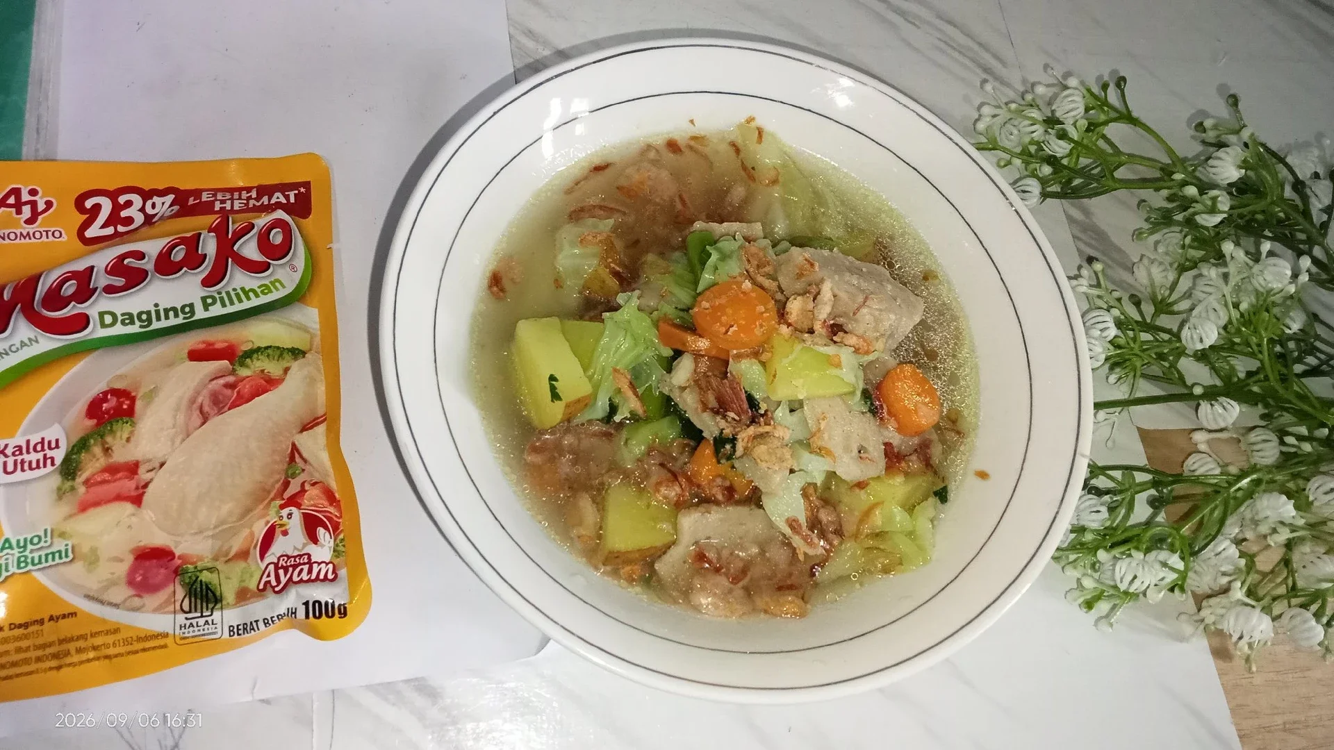 Recook sop bakso ala masako