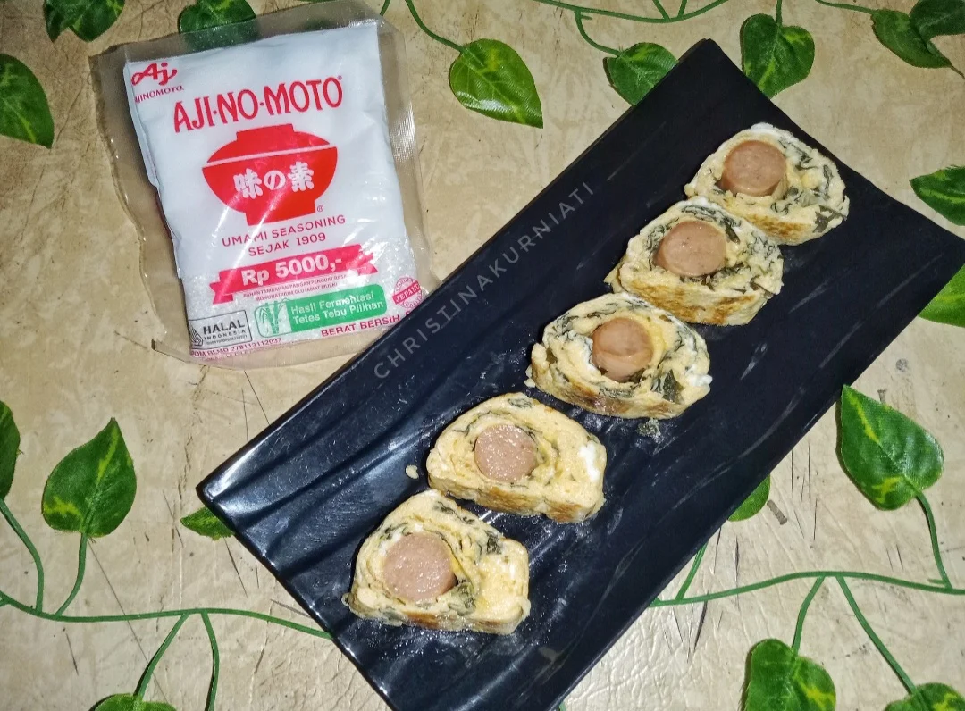 Recook Telur Gulung Sosis Bayam ala AJI-NO-MOTO®