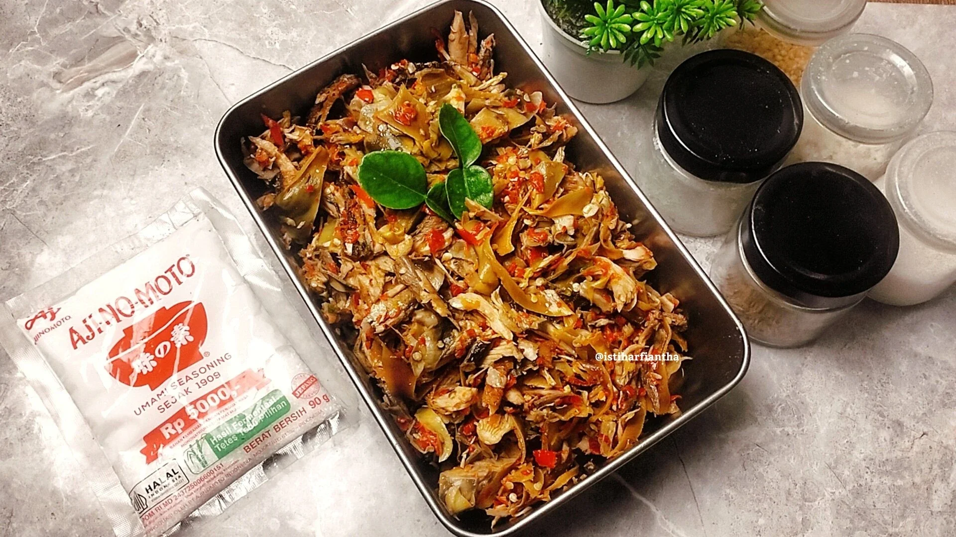 Recook TUMIS PEDAS JANTUNG PISANG IKAN SALAI