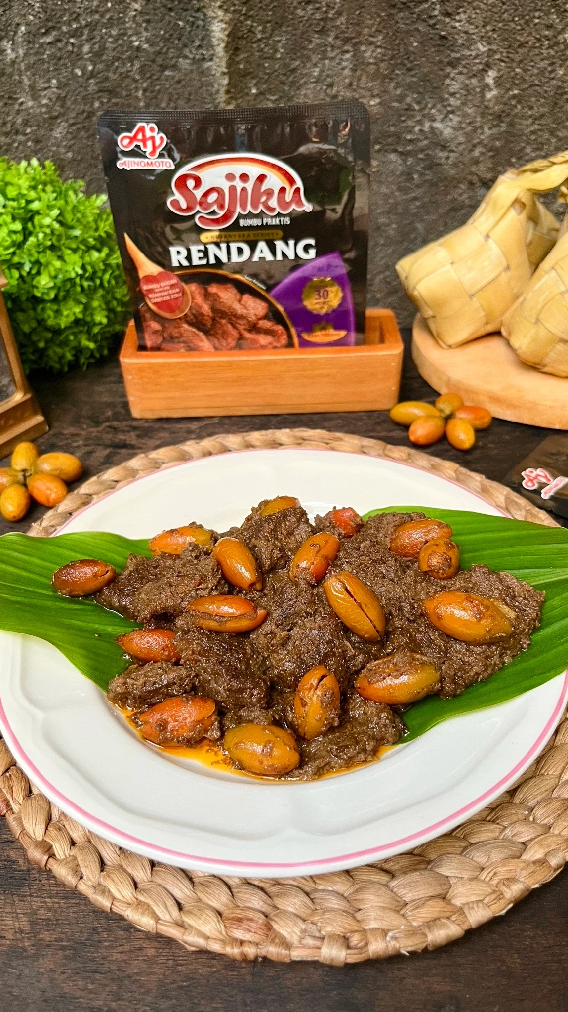 RENDANG DAGING KULIT MELINJO ala SAJIKU