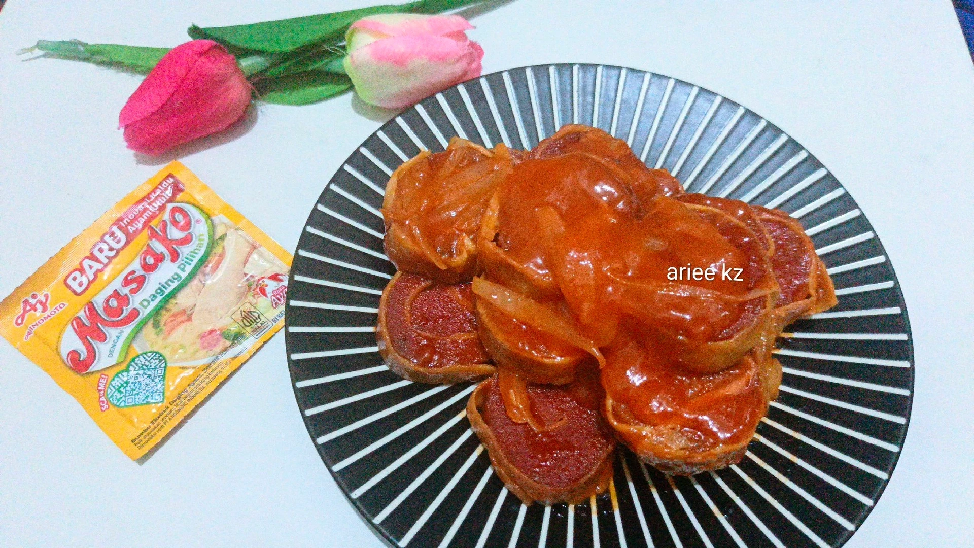 Rolade ayam saus asam manis