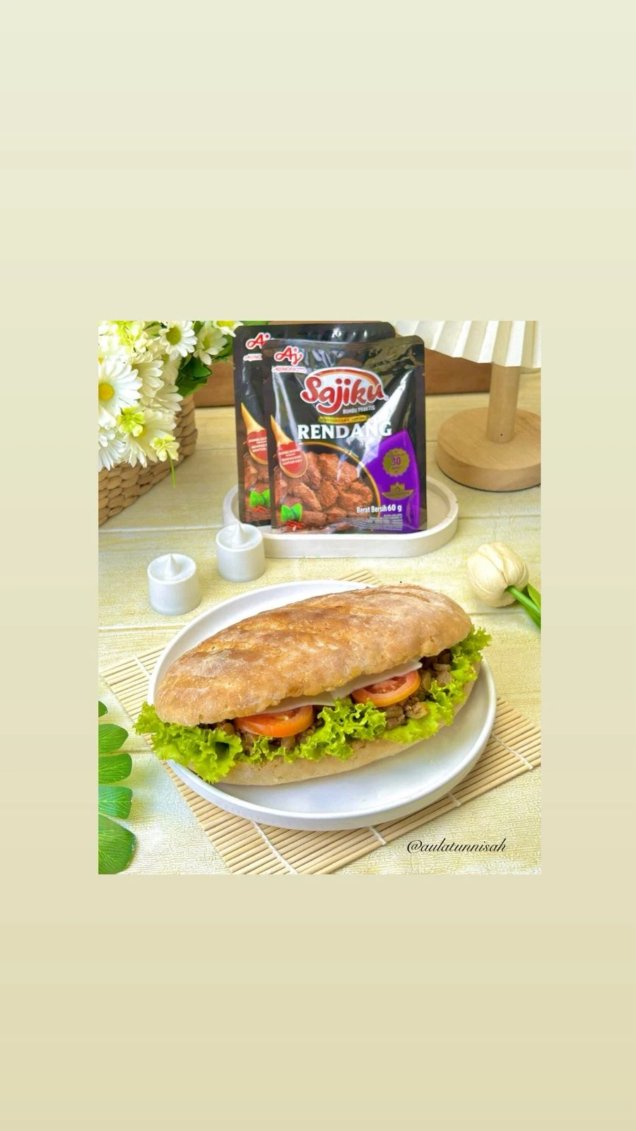 Roti Baguette Rendang