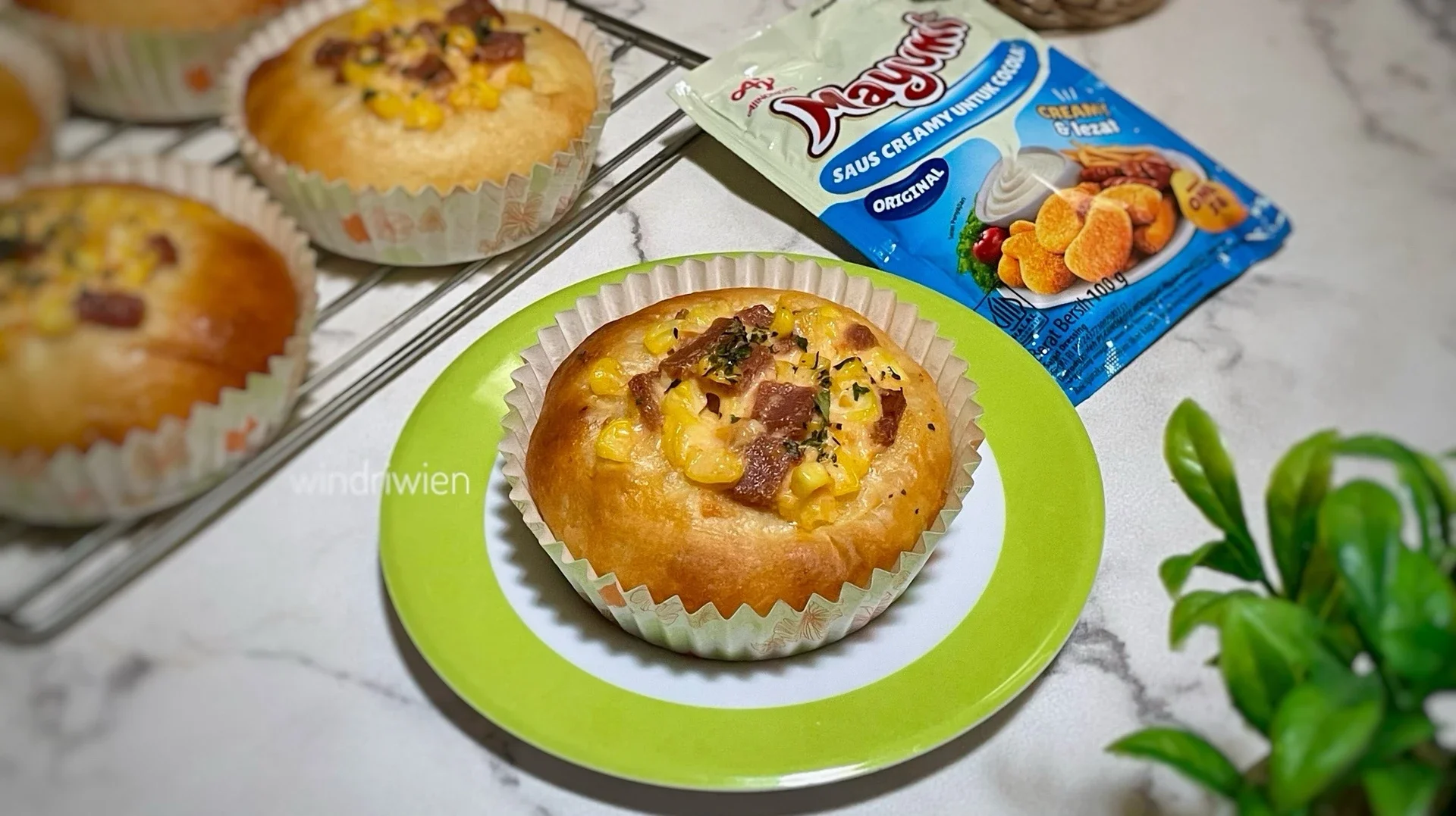 Roti Isi Jagung Smoked Beef Mayo #JagungUmami