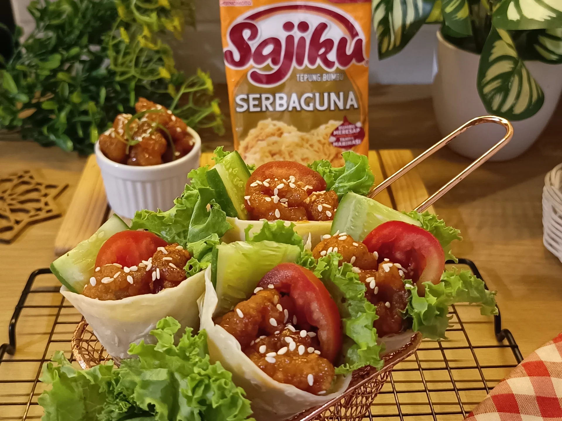 Sajiku® Honey Butter Chicken Popcorn with Tortilla Cone