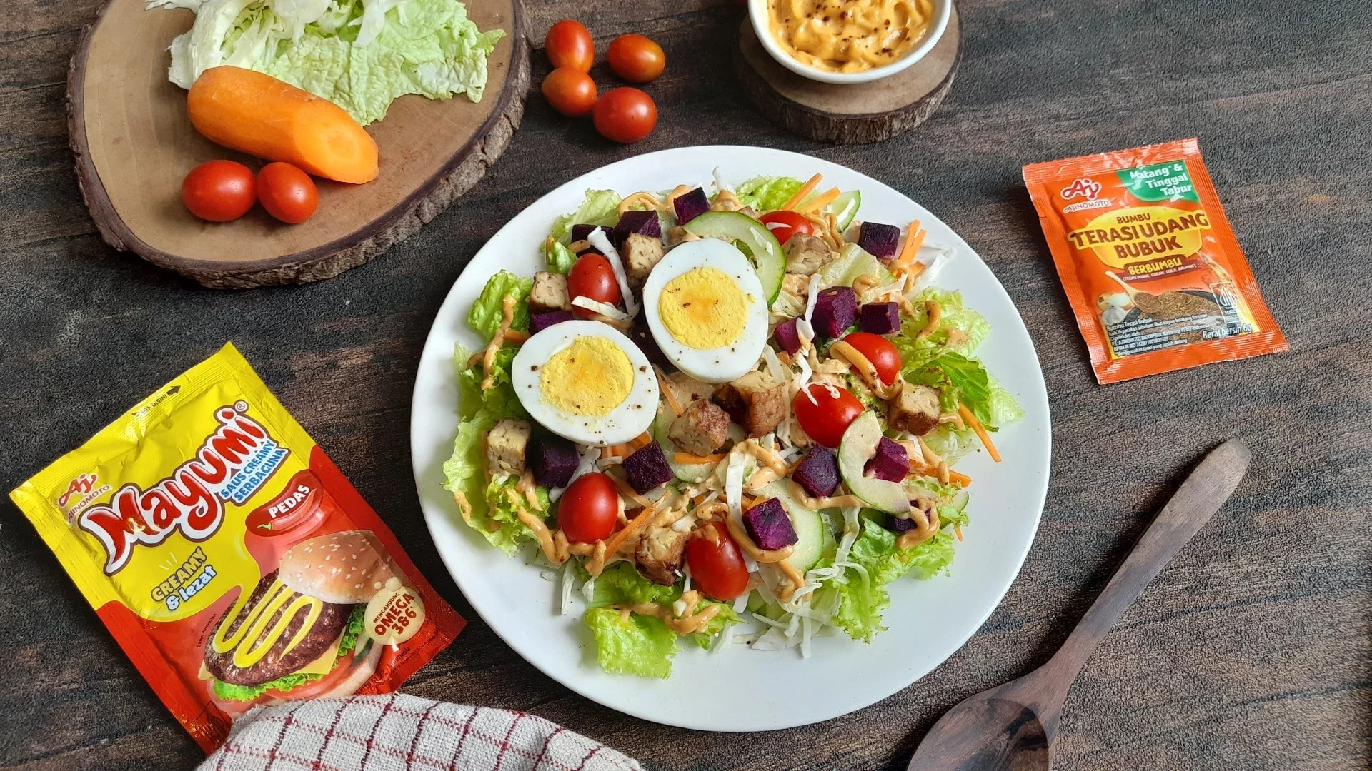 Salad Tempe Bacem Mayo Terasi Udang #NikmatTanpaDrama