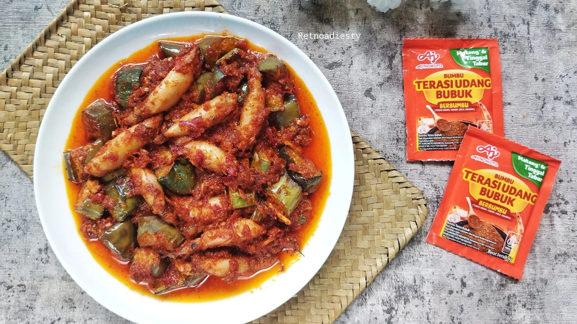 Sambal kecombrang terong cumi asin