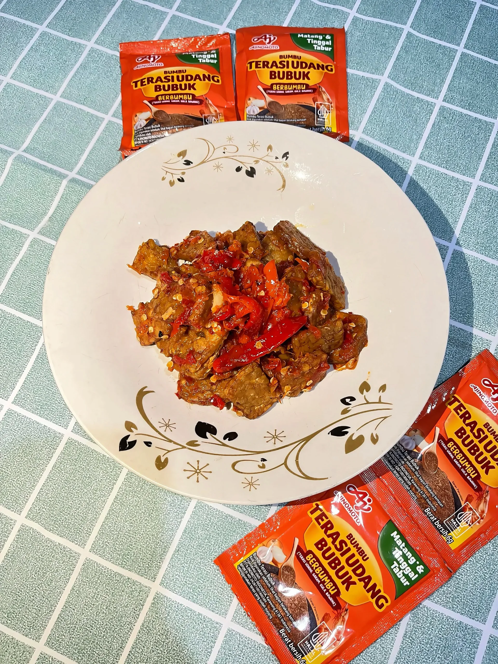 Sambal tempe apa terasi bubuk Ajinomoto ®