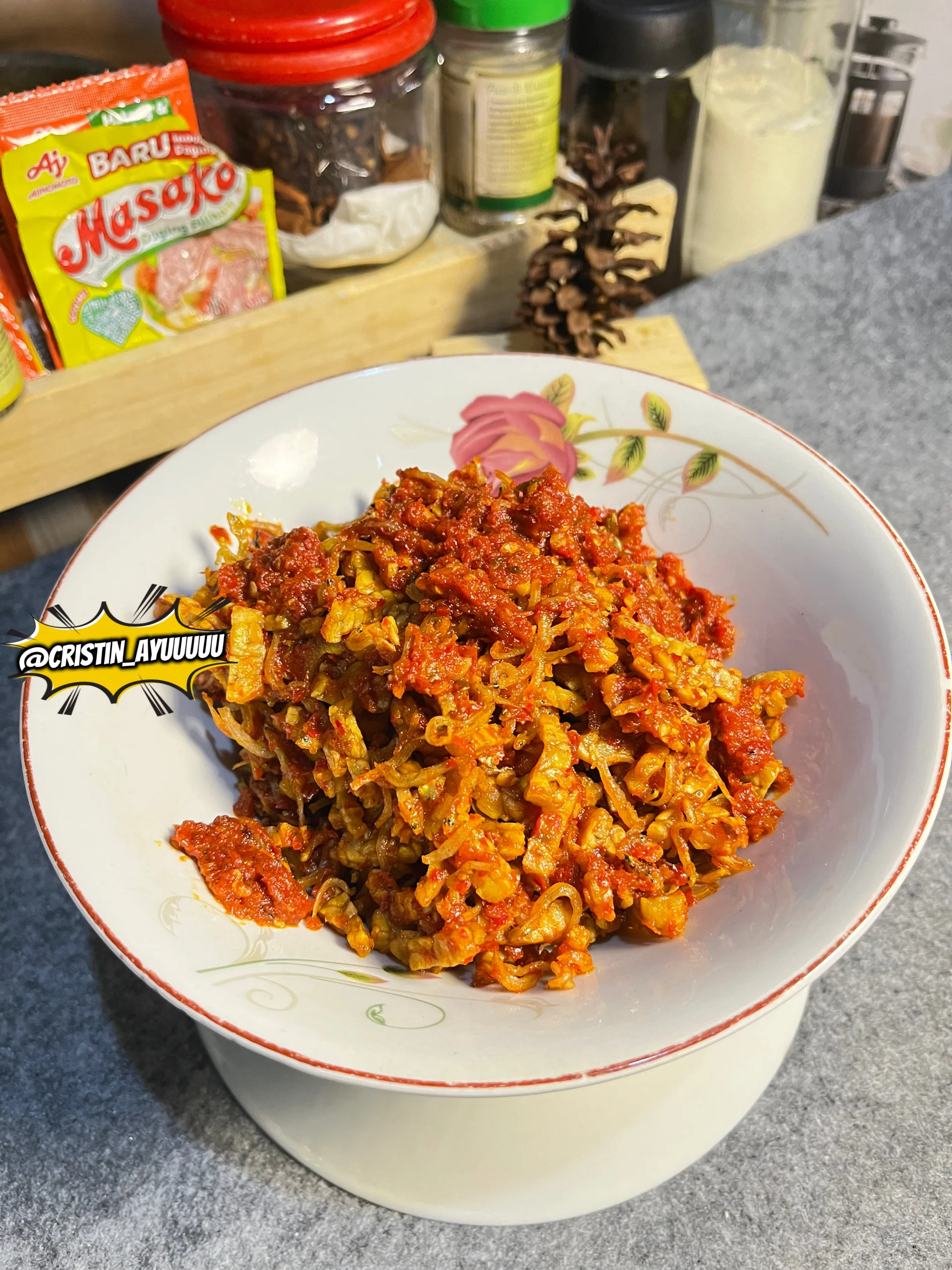 Sambal tempe ikan teri Medan,