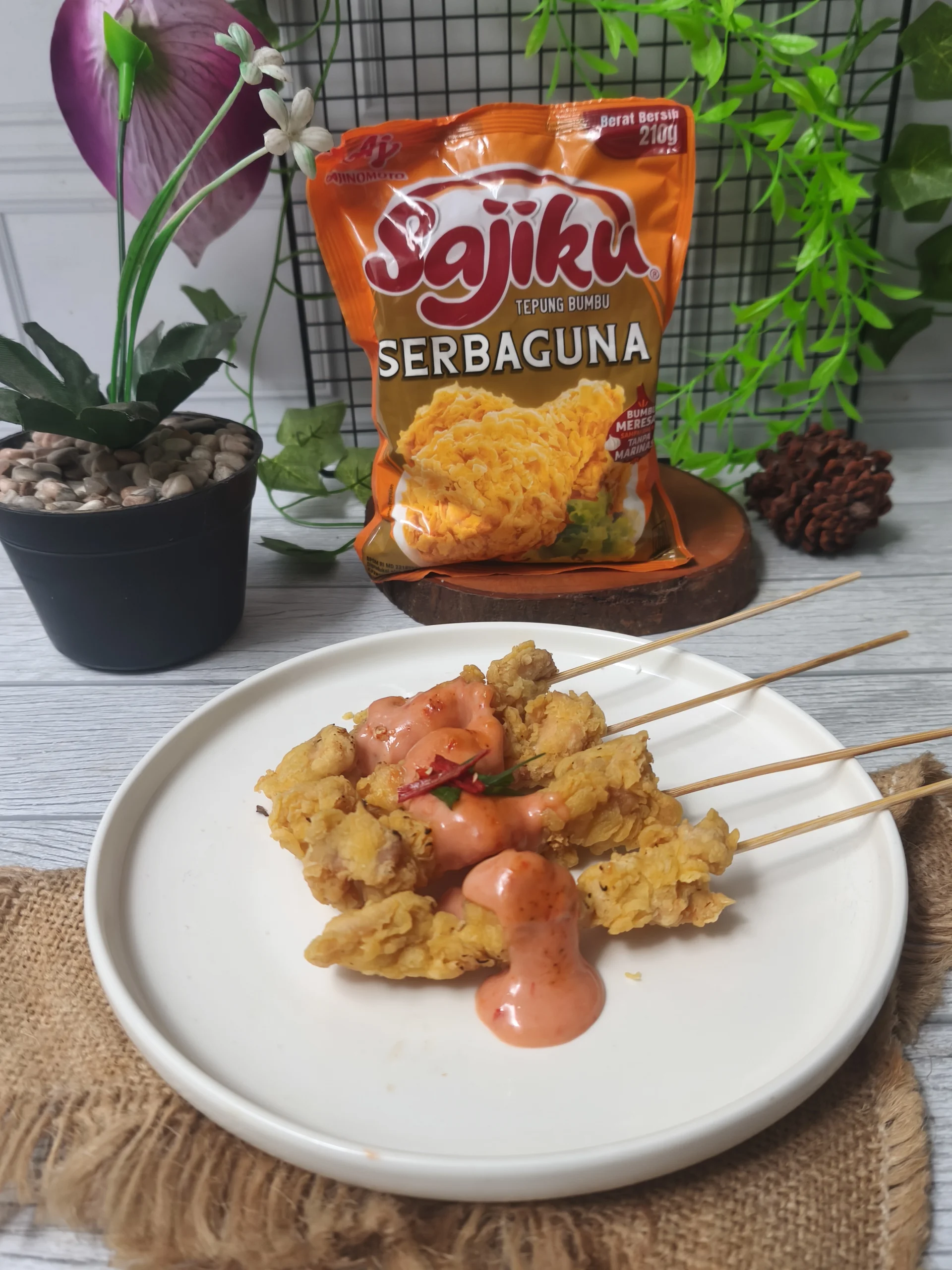 Sate Ayam Crispy Saus Mentai
