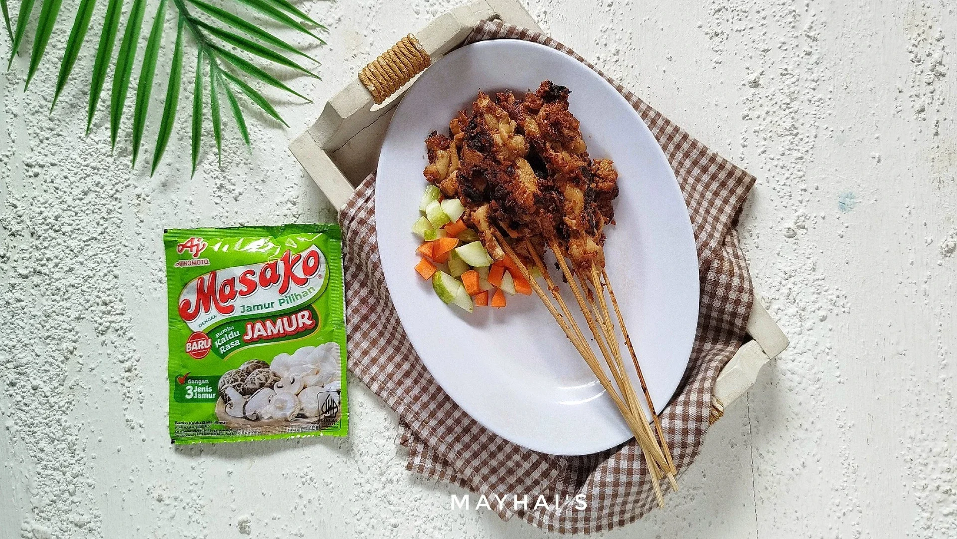 Sate Jamur Tiram Bumbu Kacang ala Masako #kreasiserbajamur