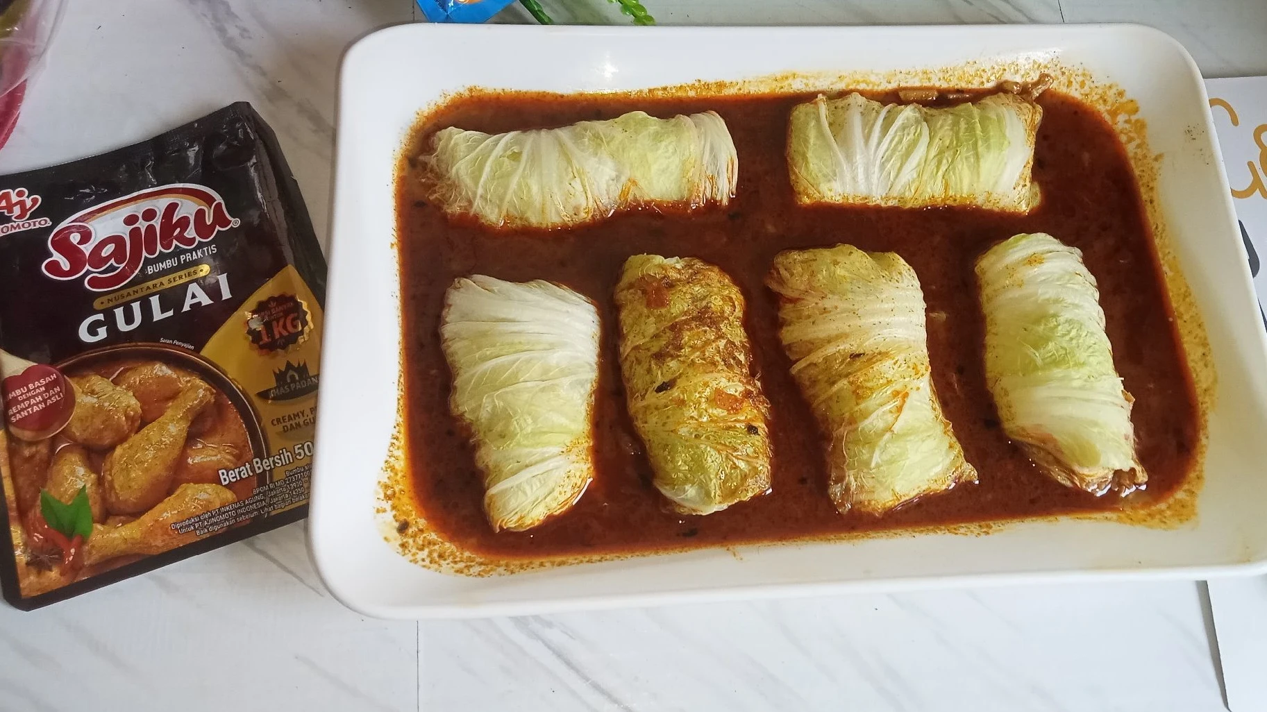 Sawi Gulung Bumbu Gulai 