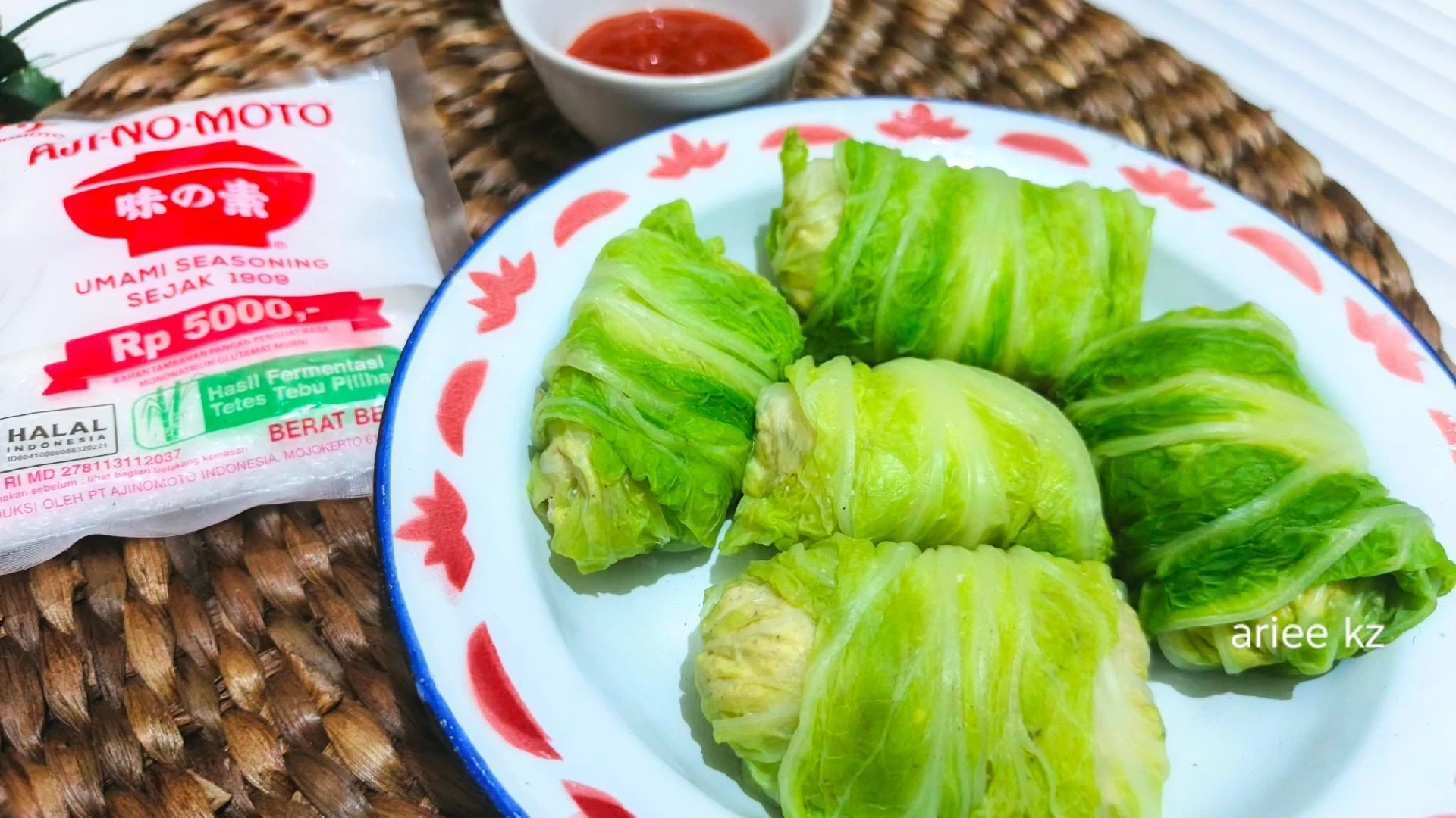 Sawi gulung isi tahu 