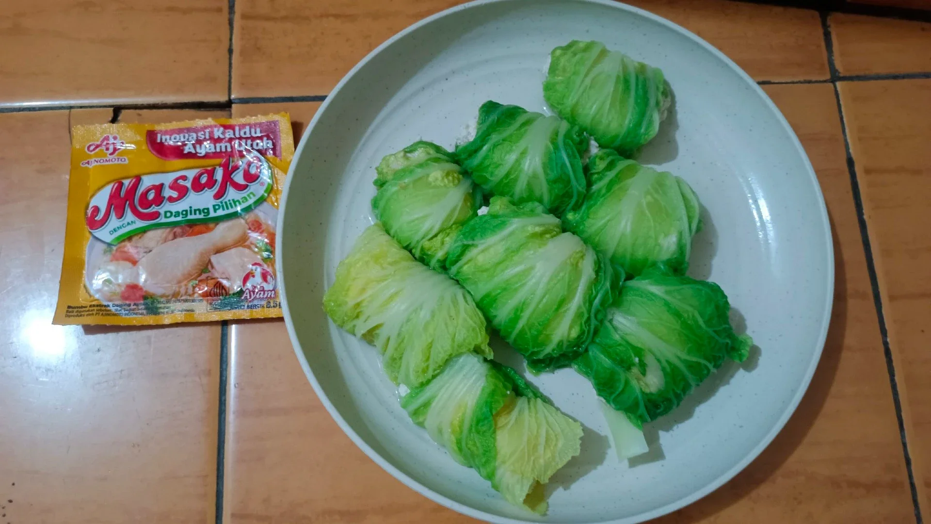 Sawi Gulung Isi Tahu Udang