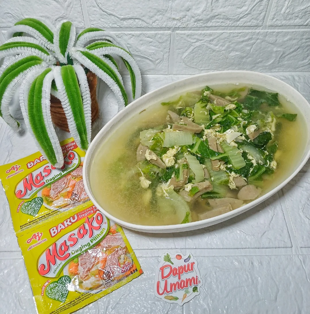Sawi Kuah Telur Bakso
