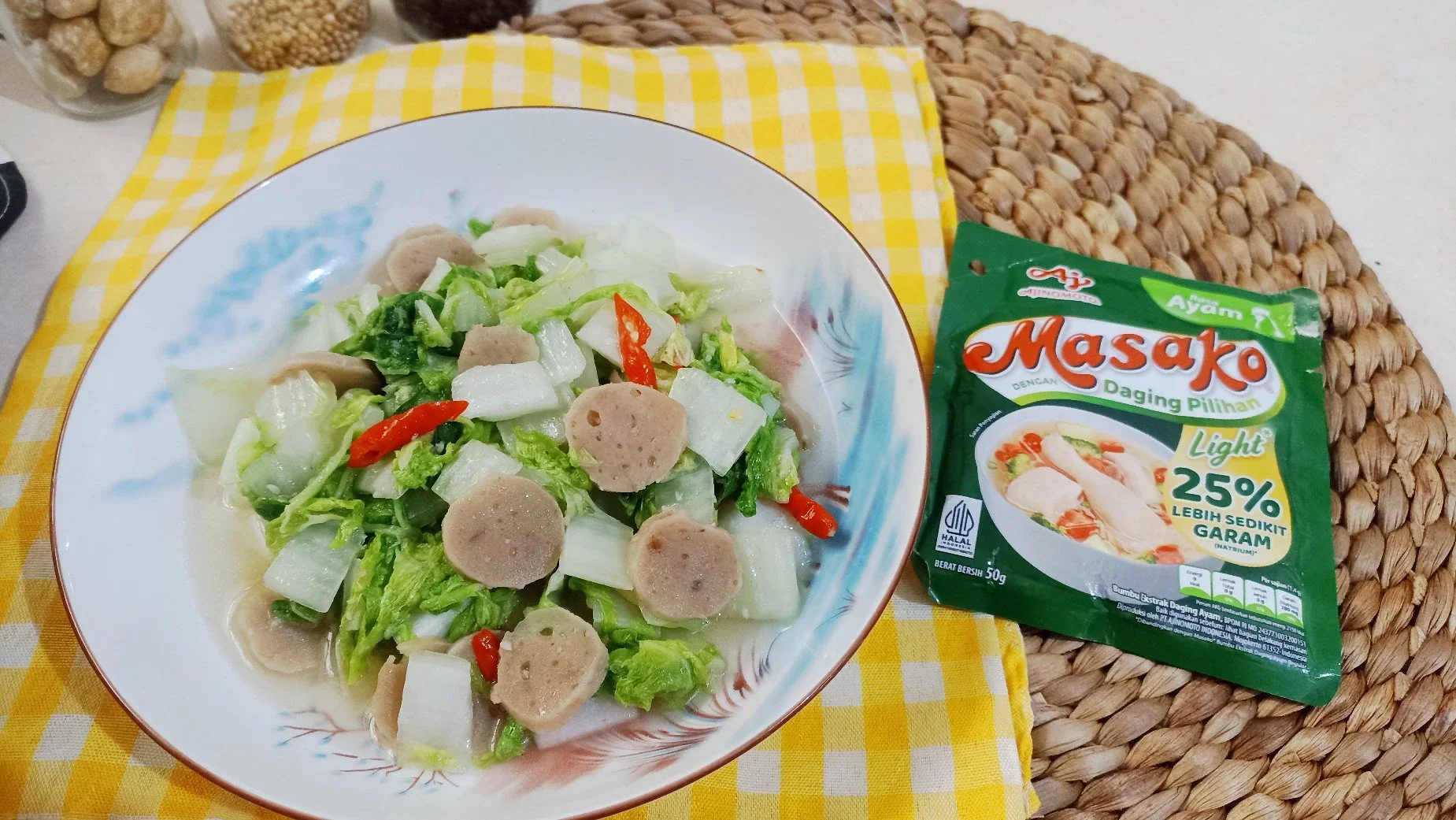 Sawi Putih Cah Bakso