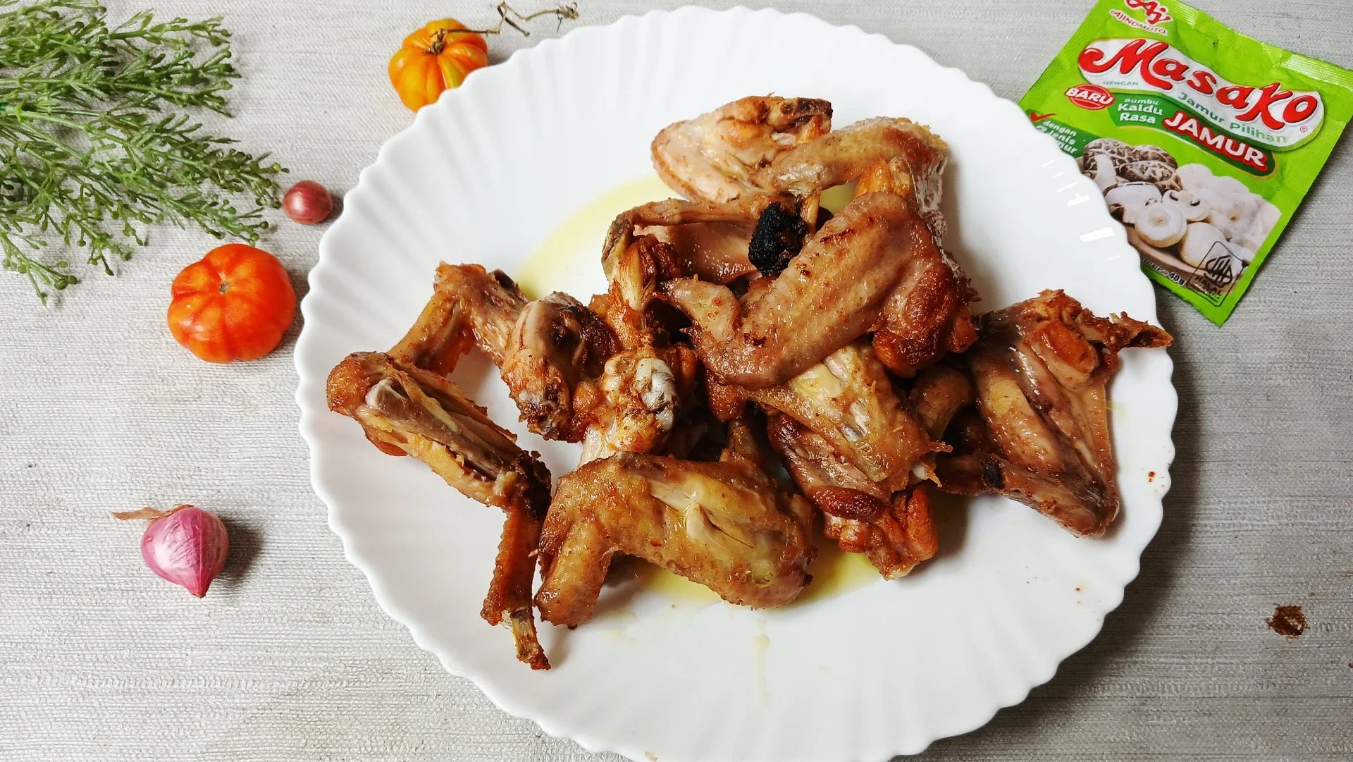  Sayap Ayam Goreng  Kaldu Jamur