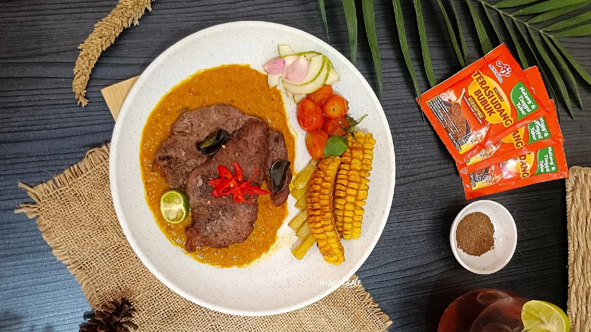Seared Ribeye, Padang Gulai Sauce