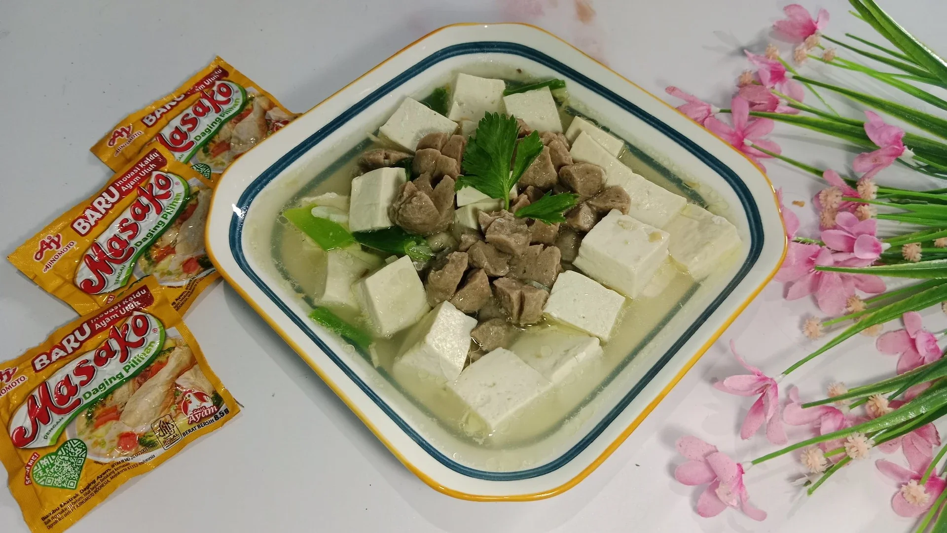 Sop Bakso Tahu ala Masako